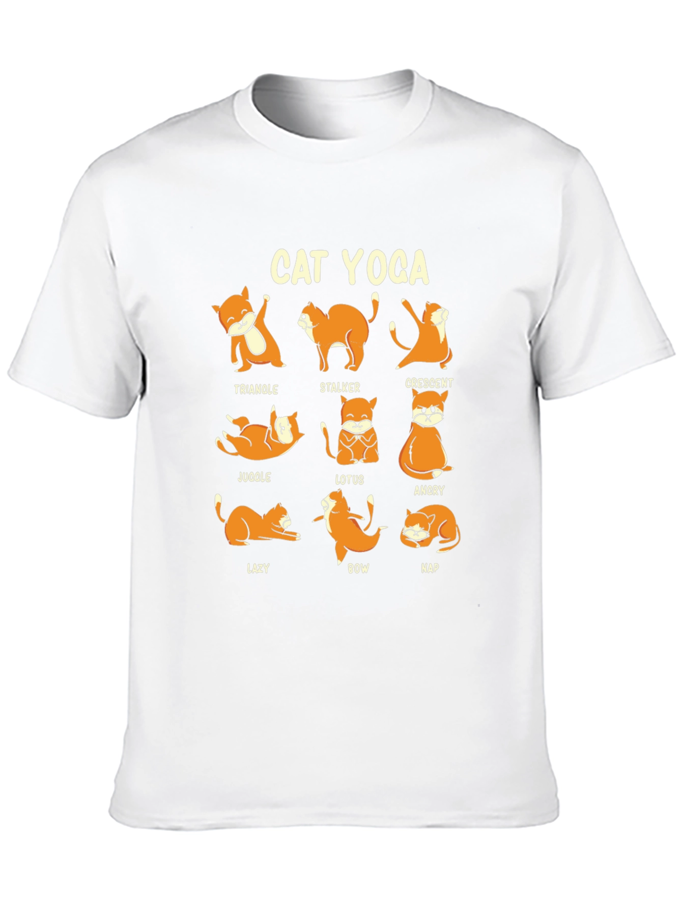 Cat Yoga Poses Graphic Tee - Funny Yoga Shirt