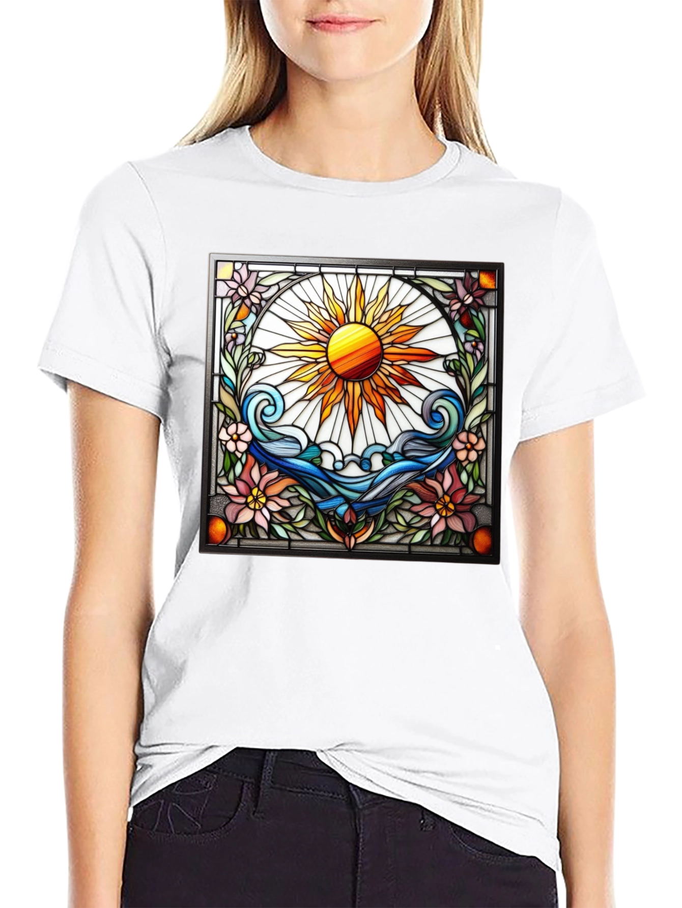 Stained Glass Sun Graphic Tee