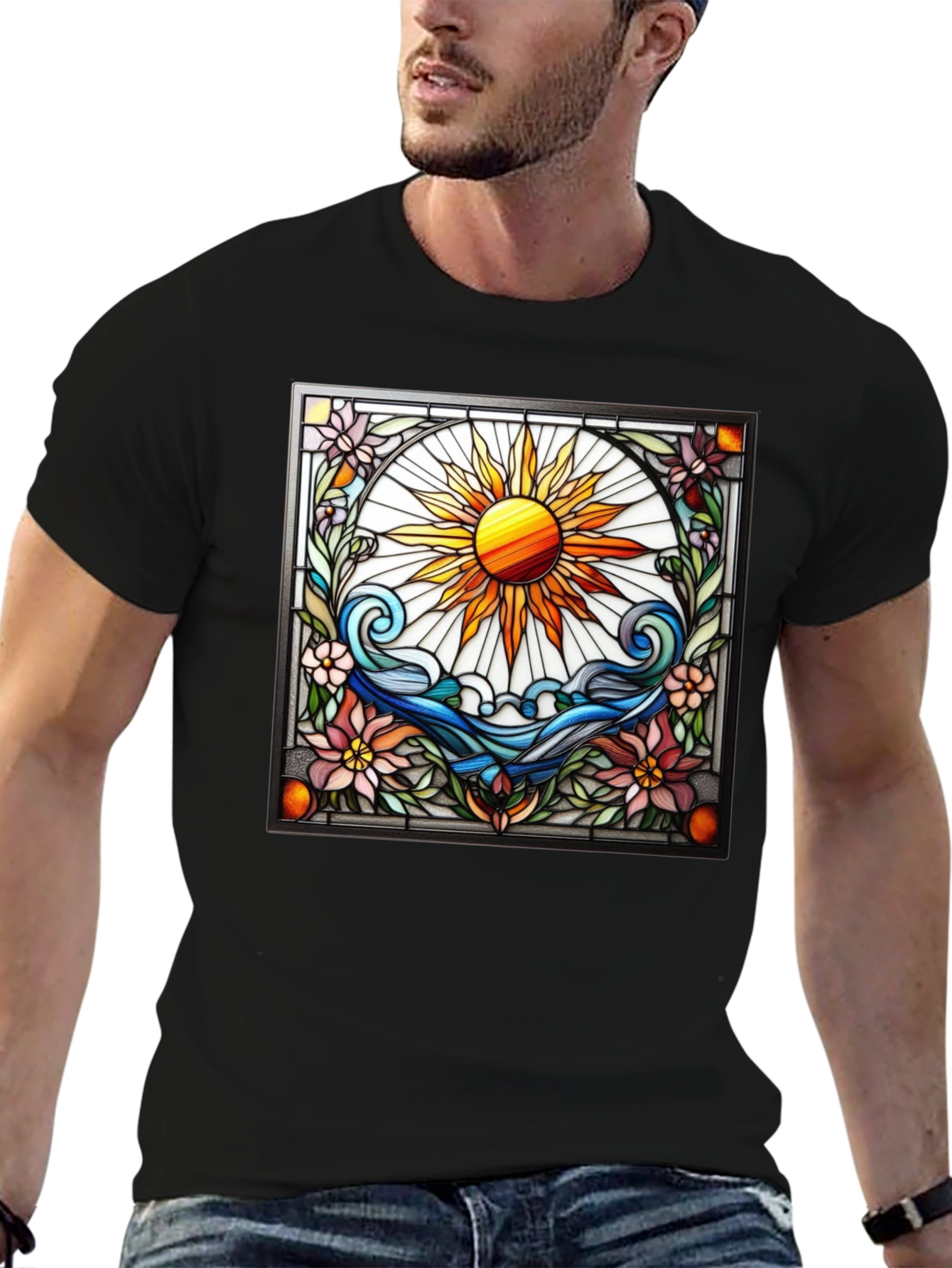 Stained Glass Sun Graphic Tee