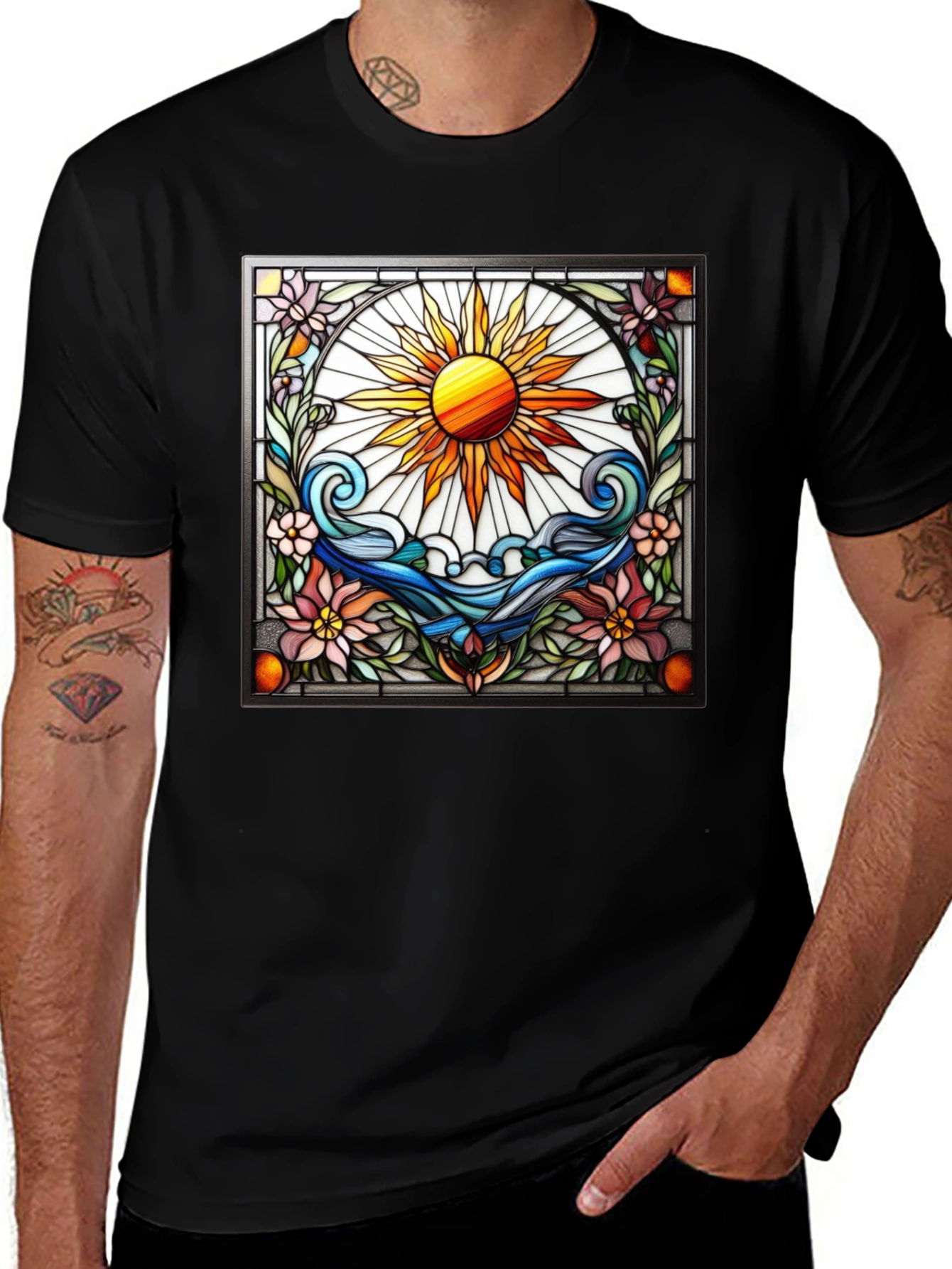 Stained Glass Sun Graphic Tee