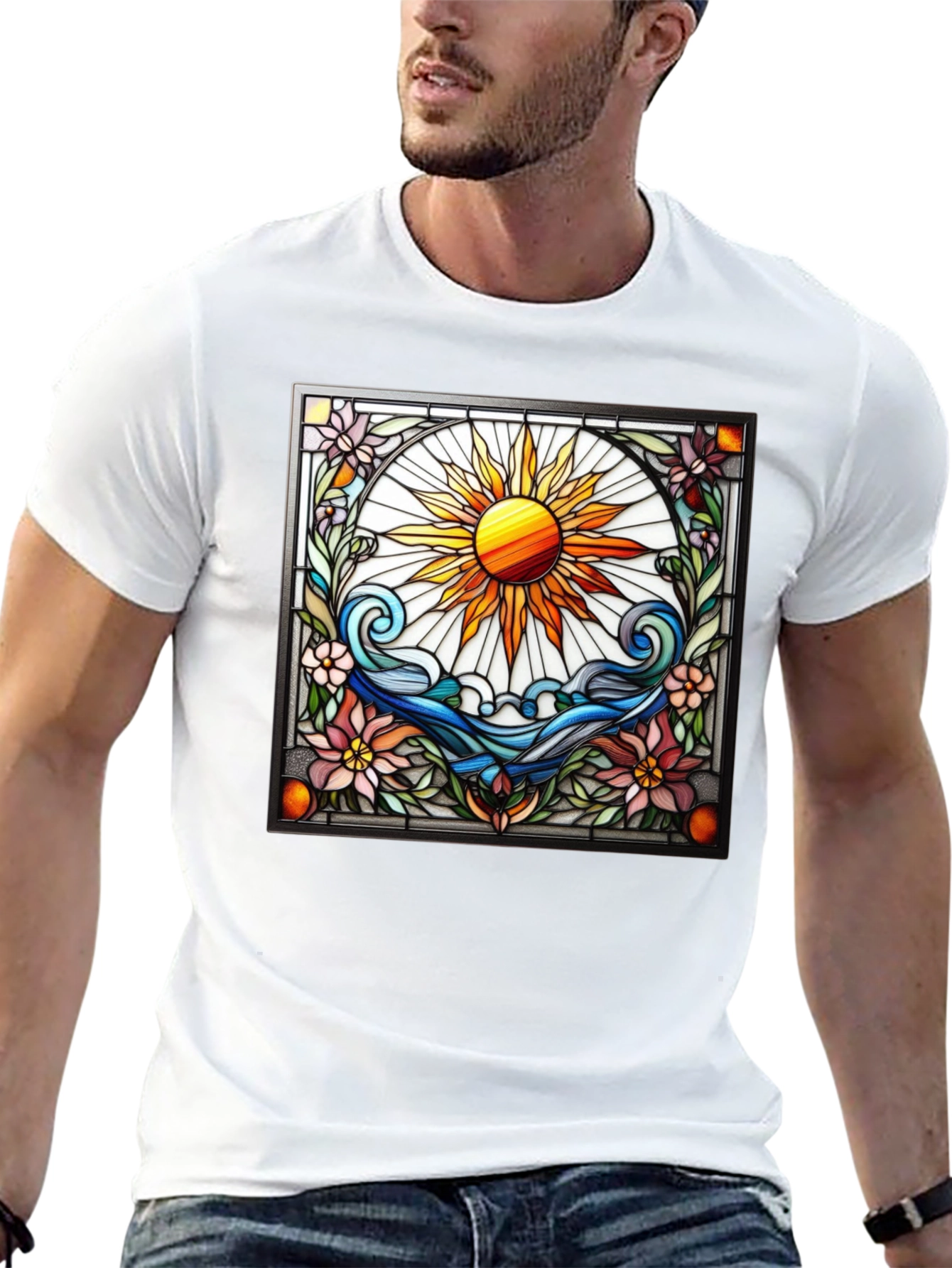 Stained Glass Sun Graphic Tee