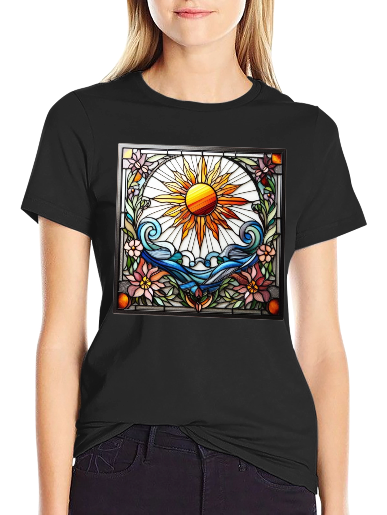 Stained Glass Sun Graphic Tee