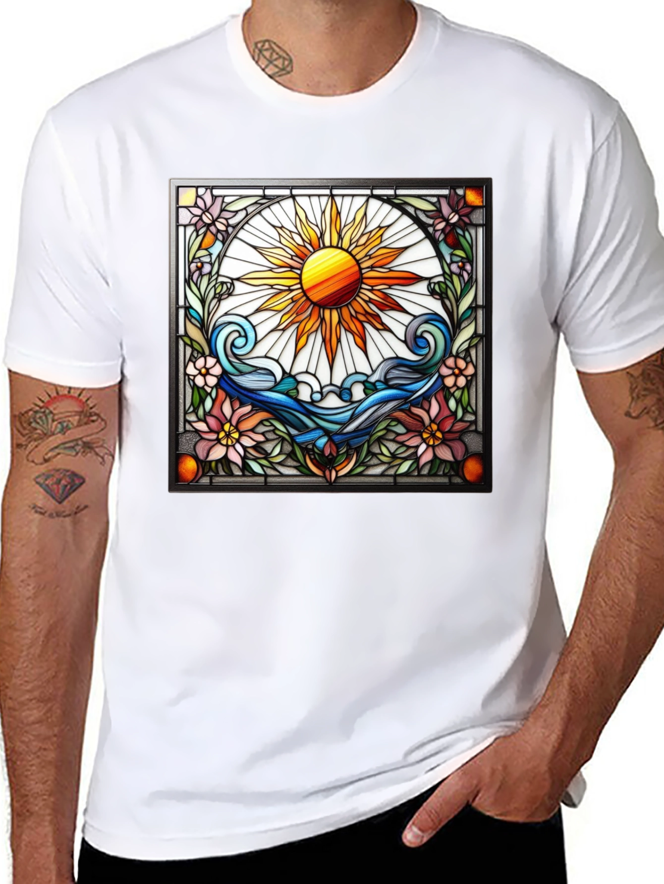Stained Glass Sun Graphic Tee