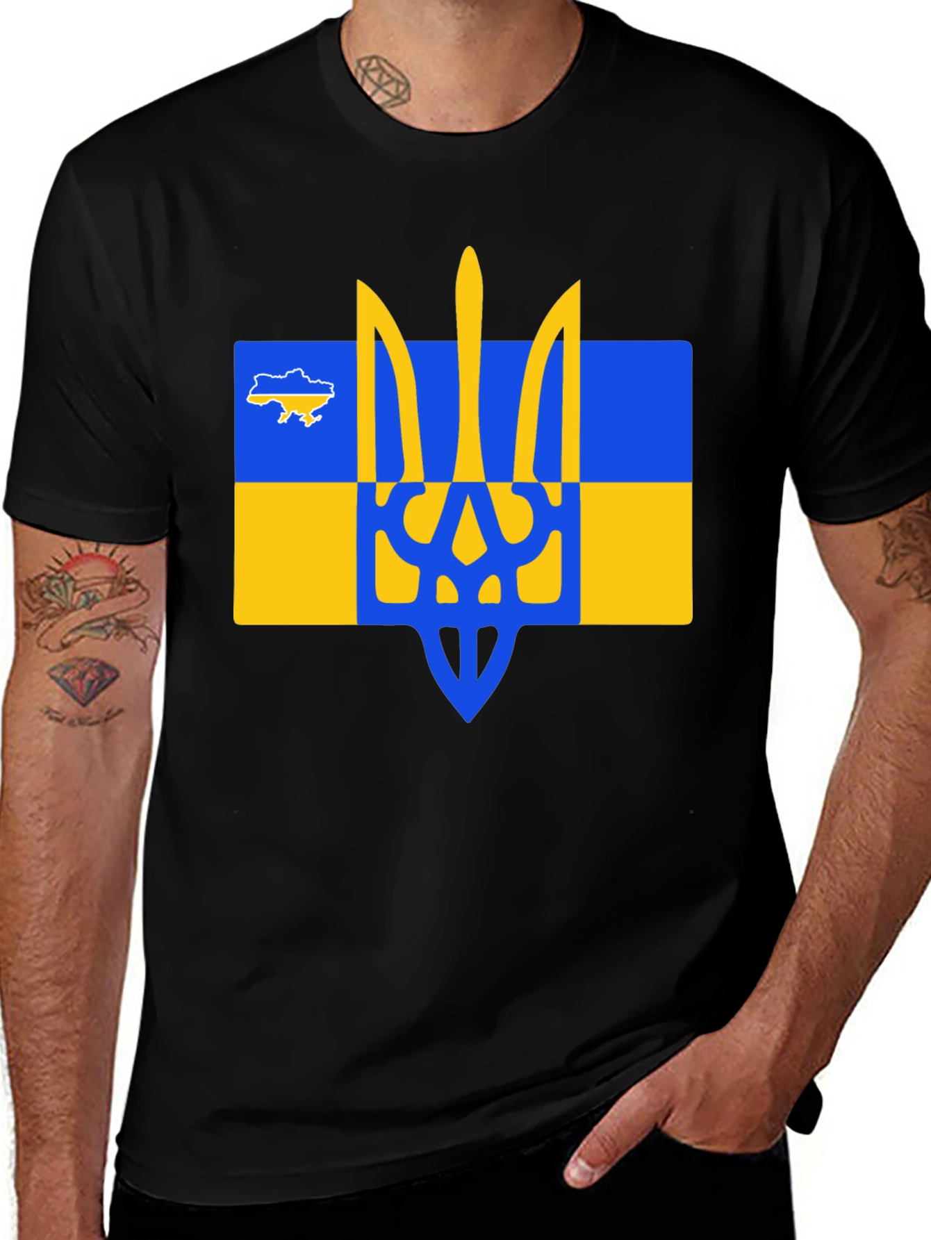 Ukraine Trident T-Shirt - Black