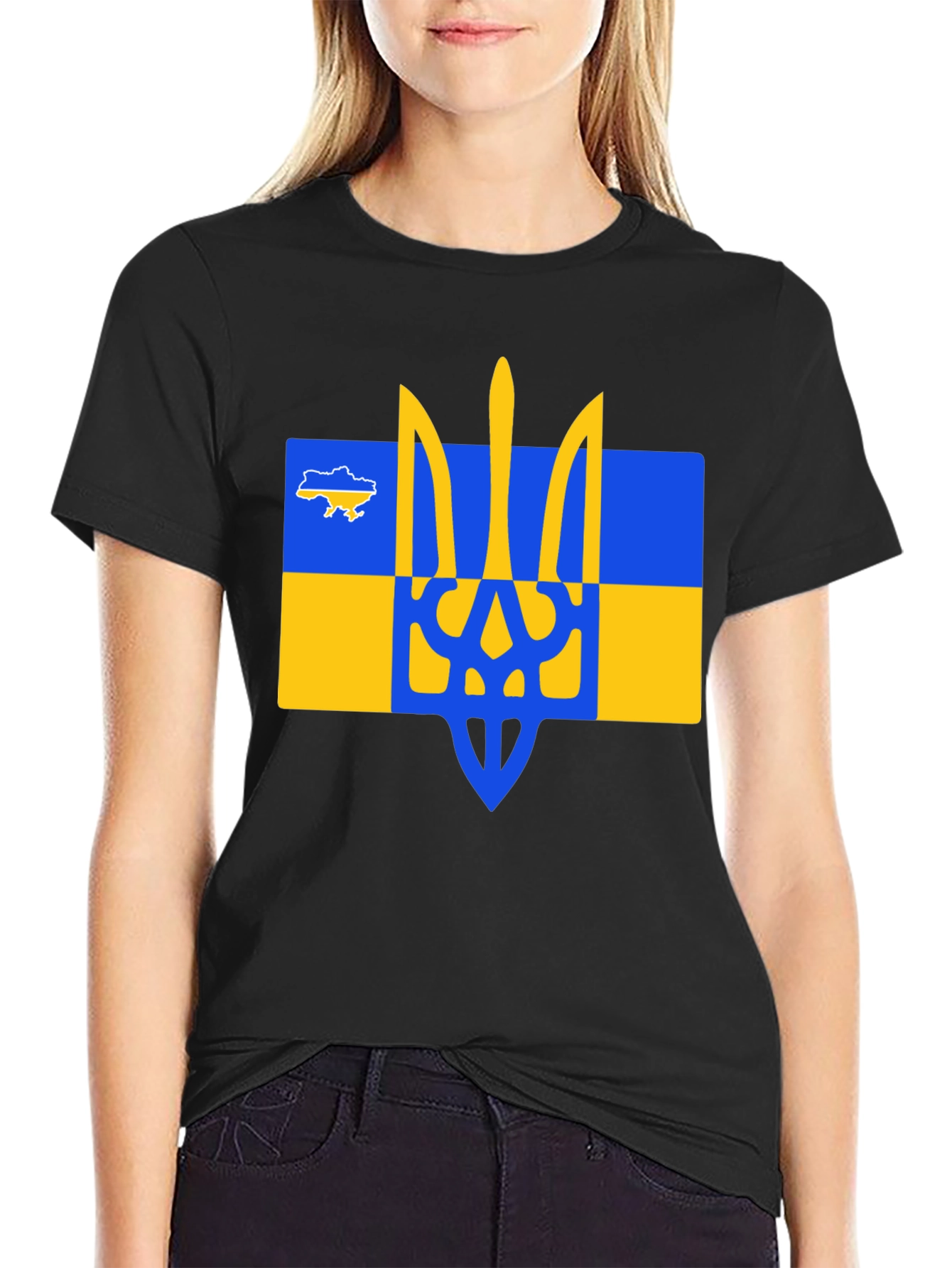 Ukraine Trident T-Shirt - Black