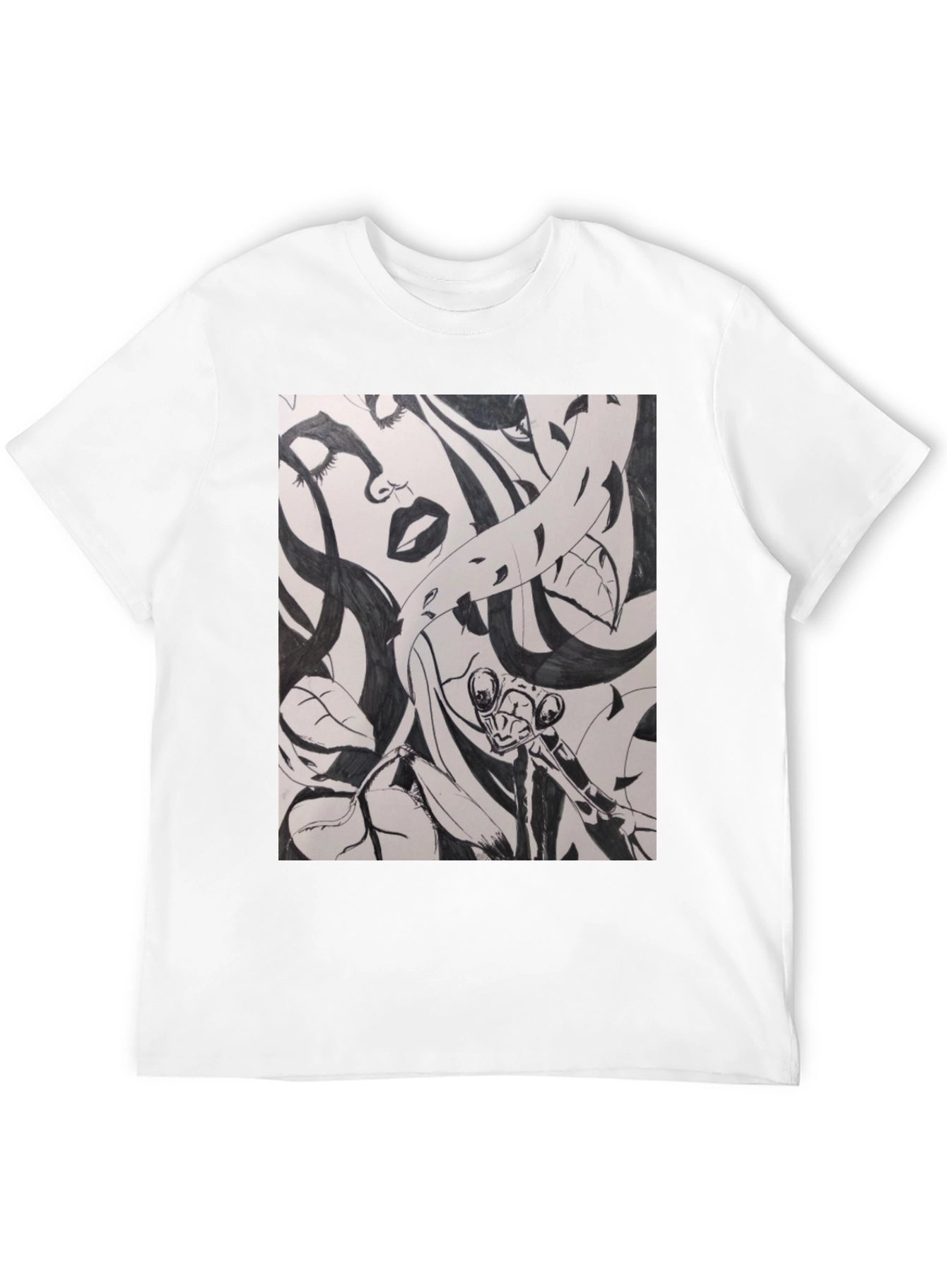 Unique Black T-Shirt with Artistic Graphic Print