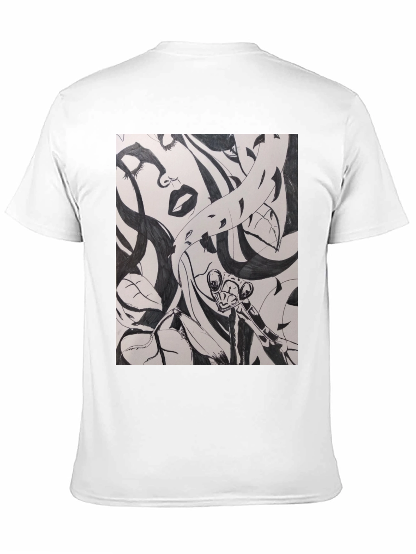 Unique Black T-Shirt with Artistic Graphic Print
