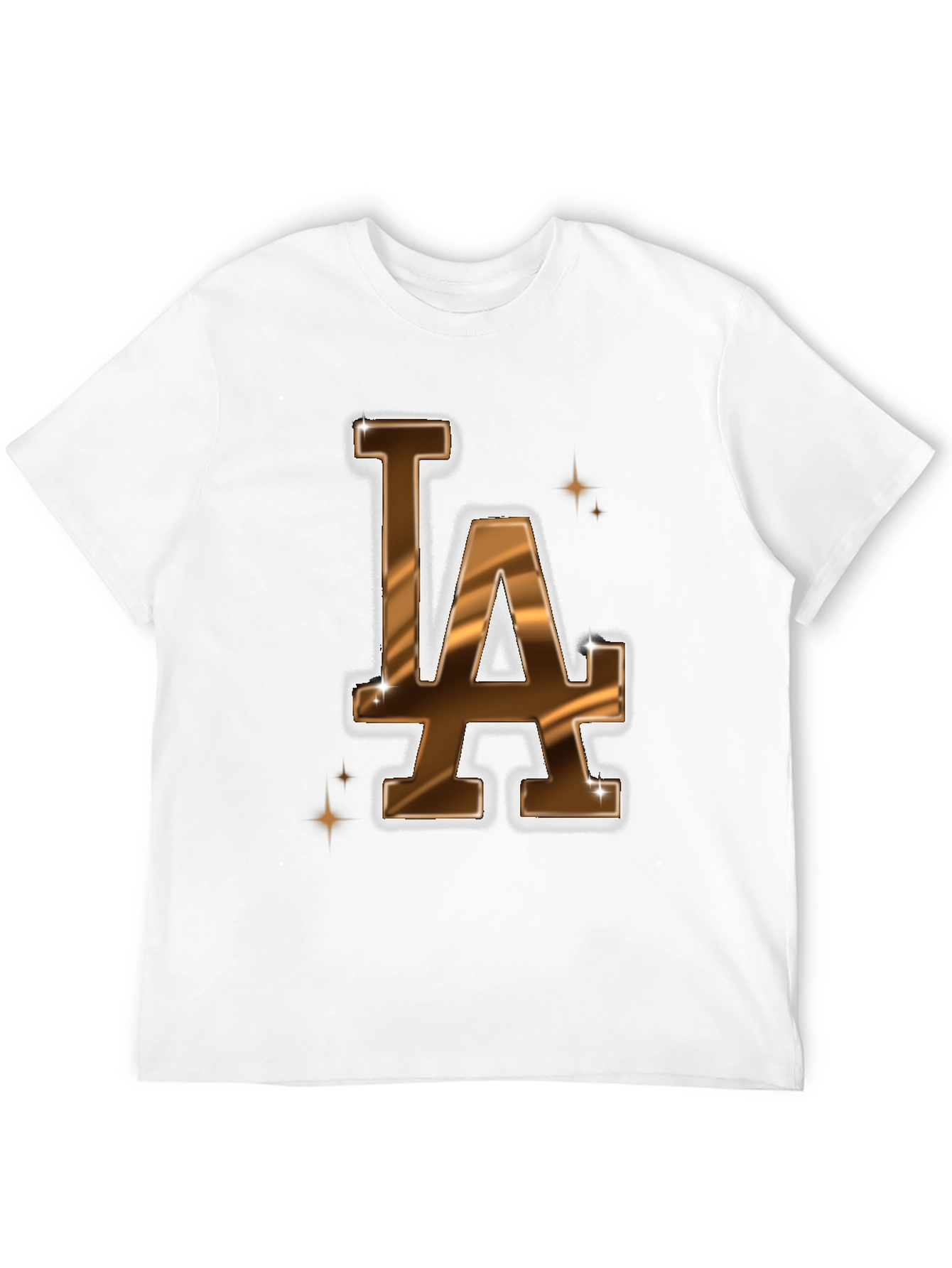 LA Dodgers Inspired Brown & Gold Mens Graphic Tee