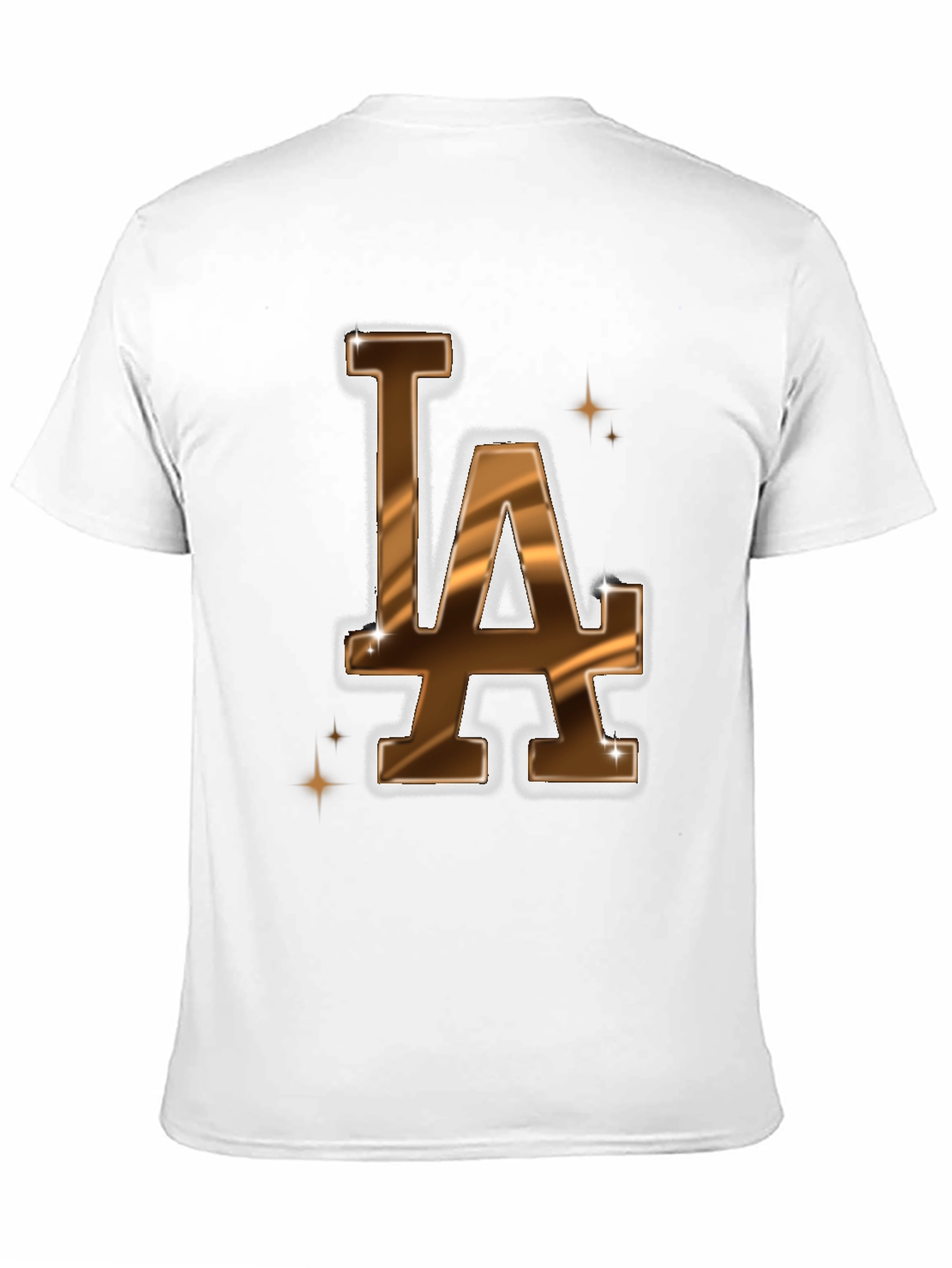 LA Dodgers Inspired Brown & Gold Mens Graphic Tee