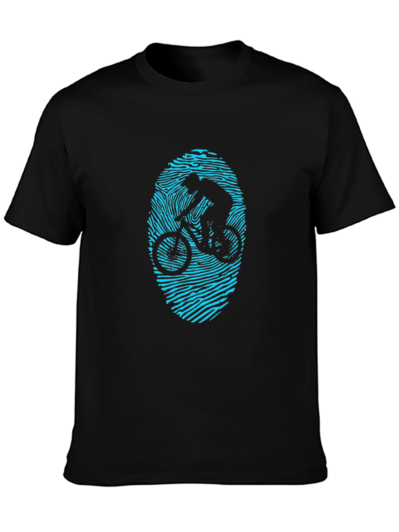 Mountain Bike Fingerprint Graphic T-Shirt