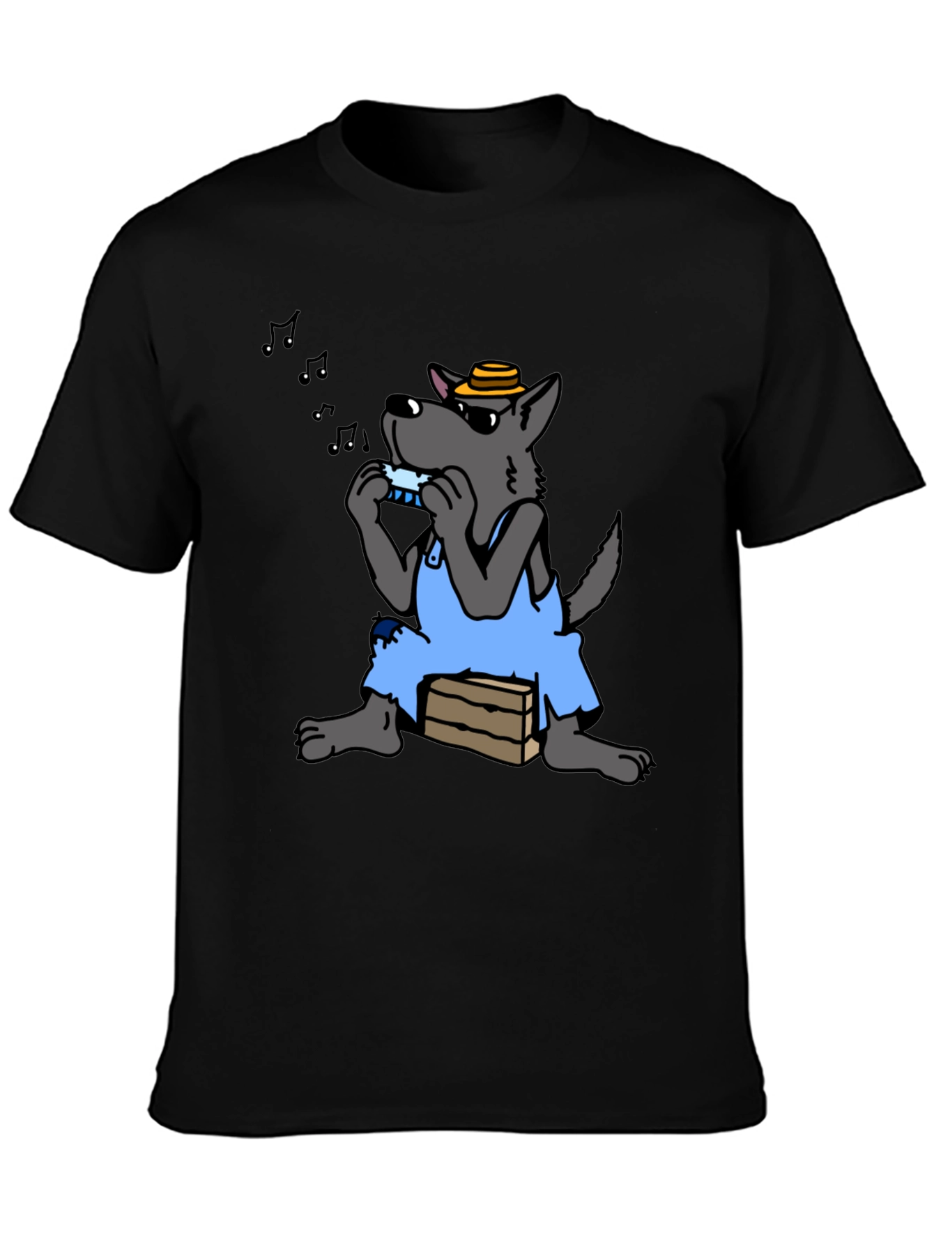 Harmonica Wolf Graphic Tee - Unique Design