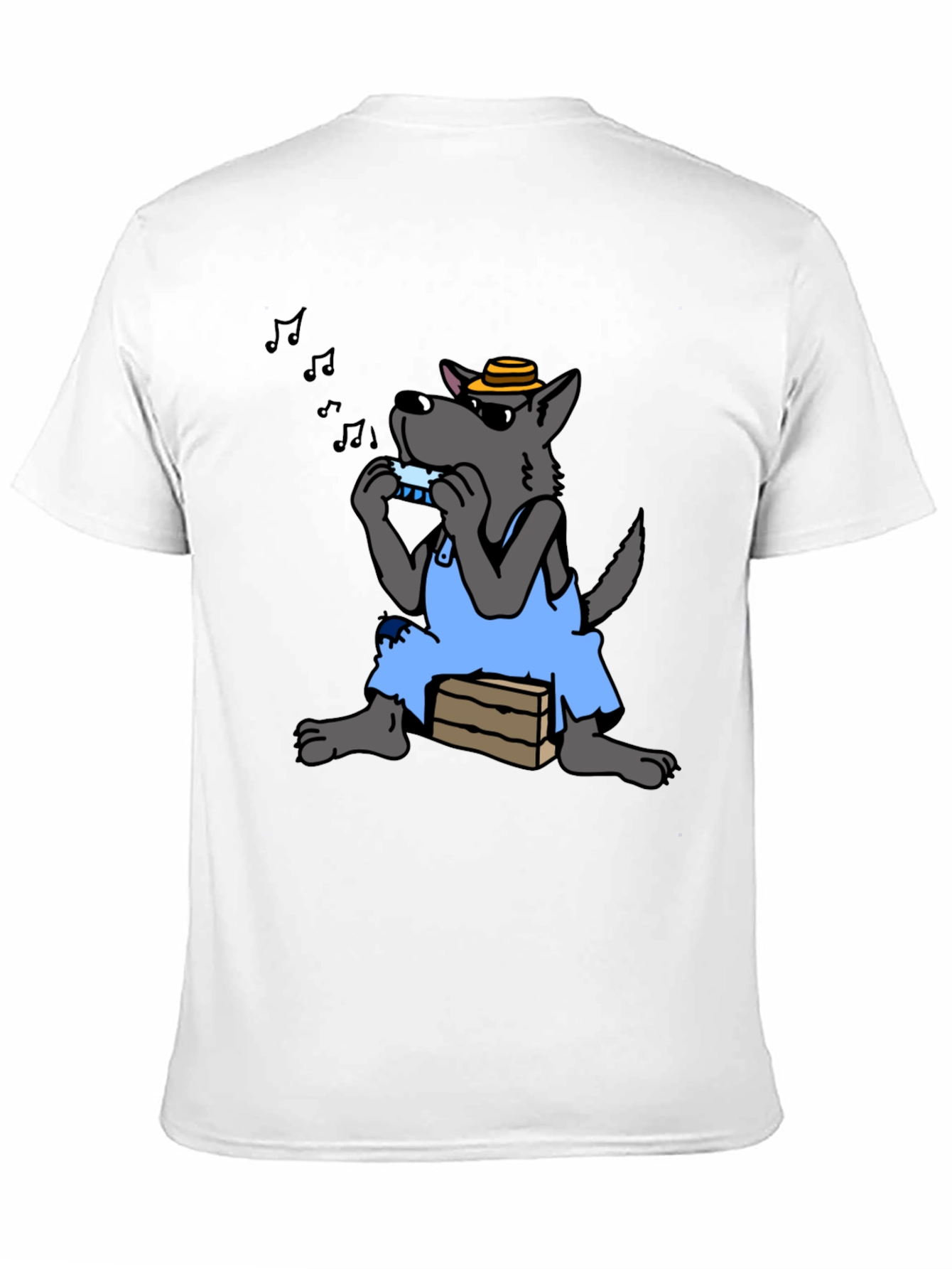 Harmonica Wolf Graphic Tee - Unique Design