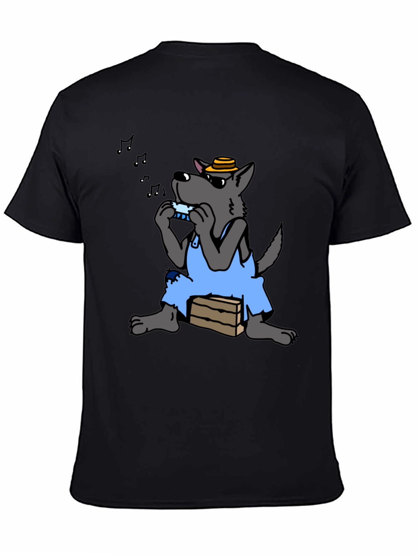 Harmonica Wolf Graphic Tee - Unique Design