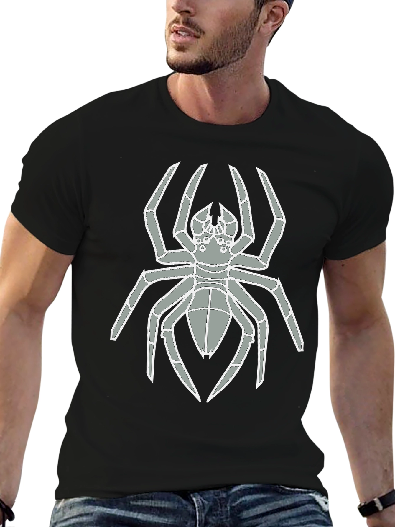 Spider Graphic Tee - Mens Black Cotton T-Shirt