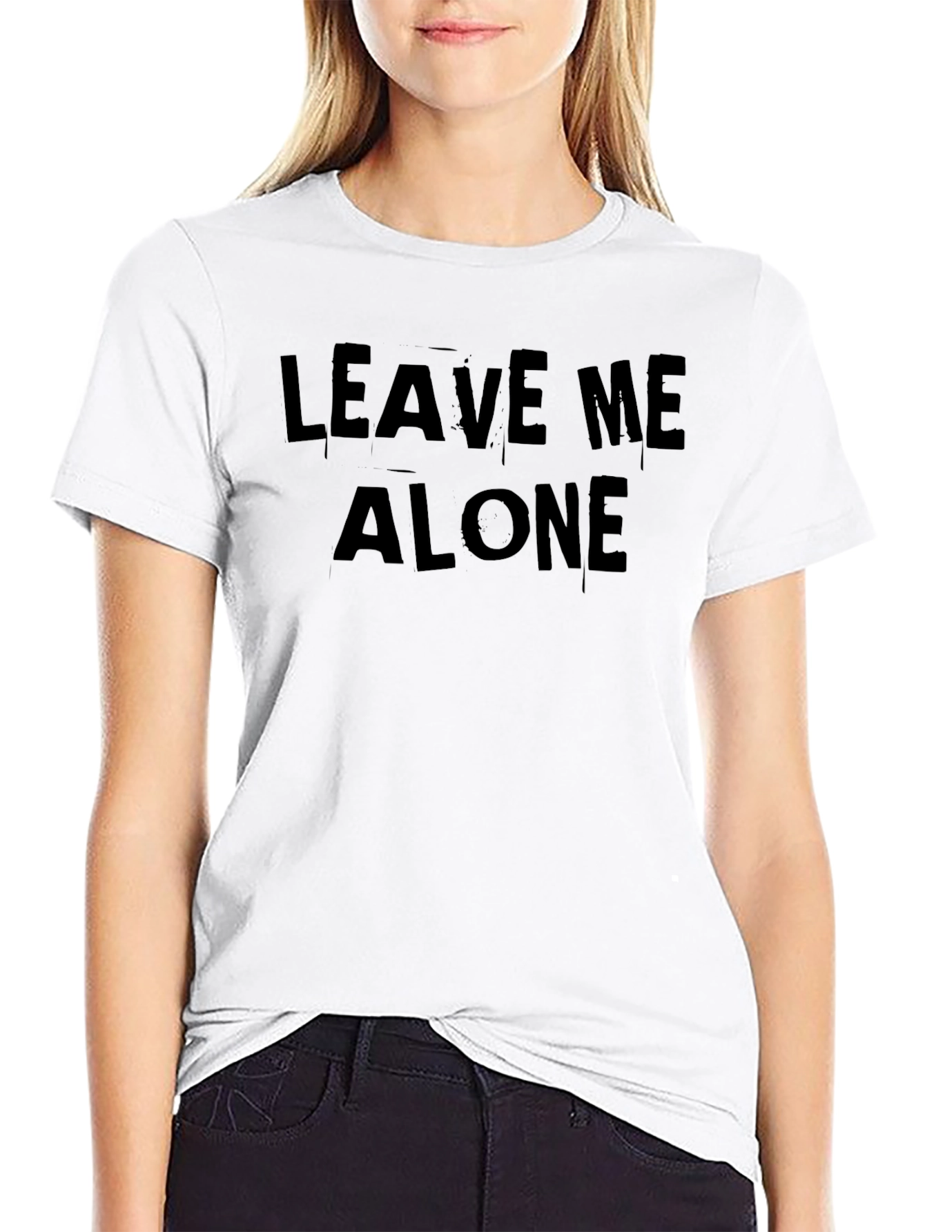 Leave Me Alone Black Graphic T-Shirt