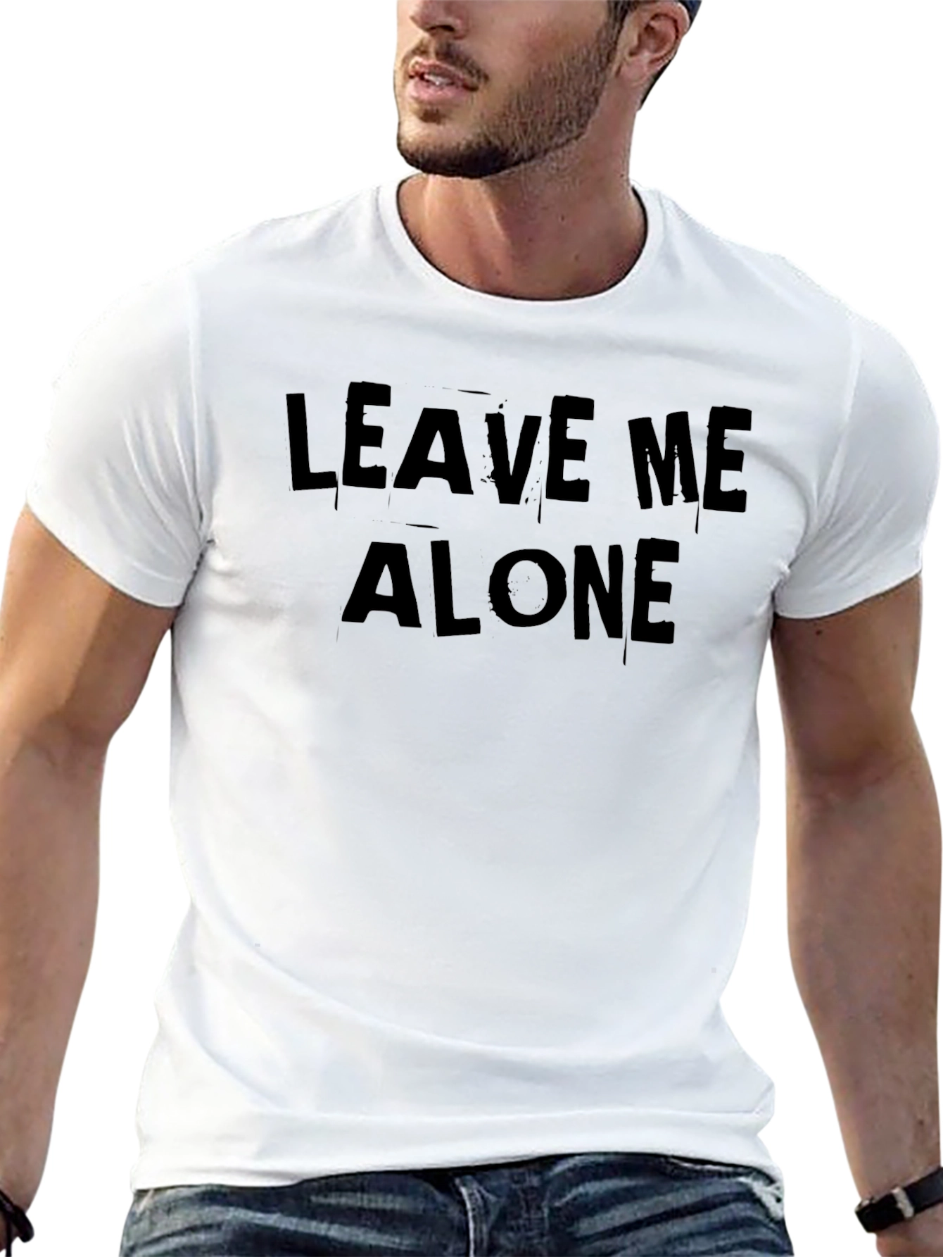 Leave Me Alone Black Graphic T-Shirt