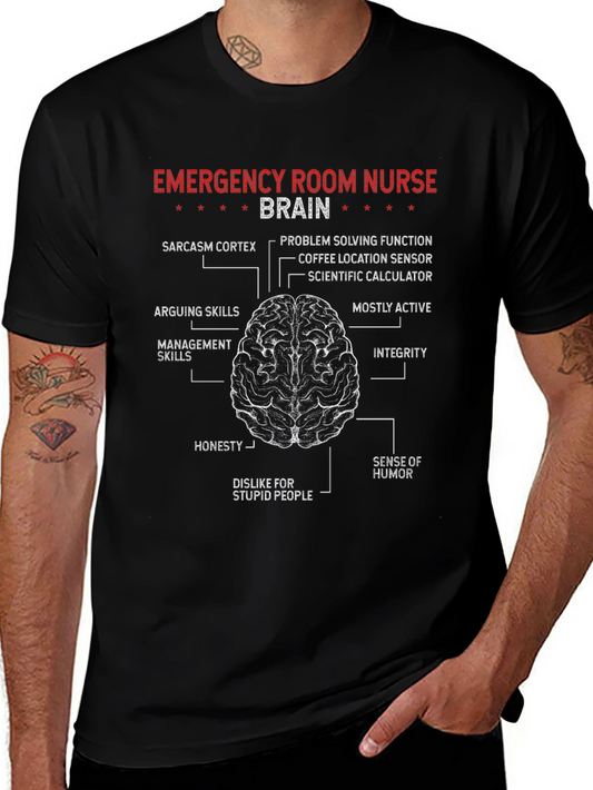 Emergency Room Nurse Brain T-Shirt - Black