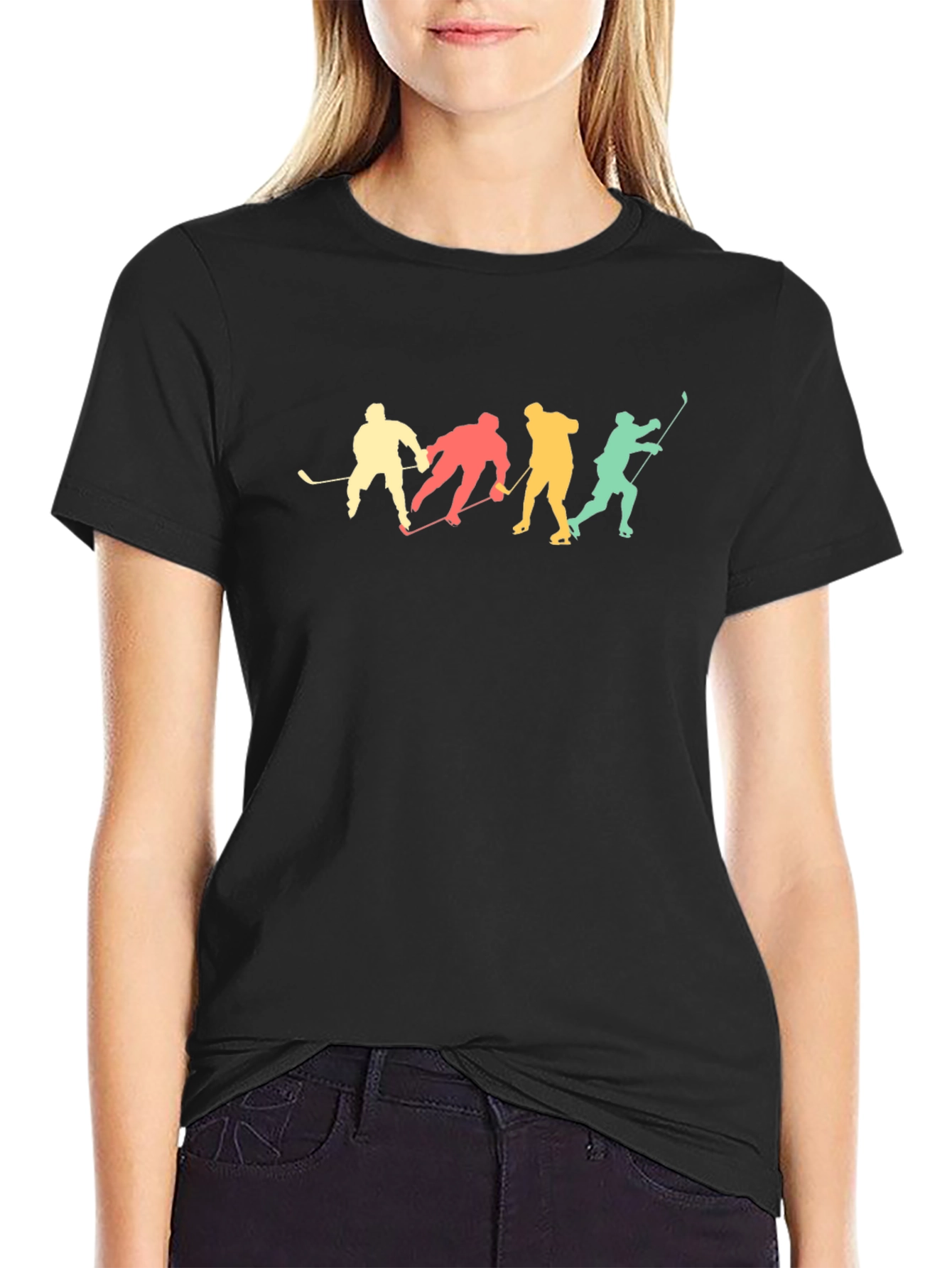 Retro Hockey Player Silhouette T-Shirt