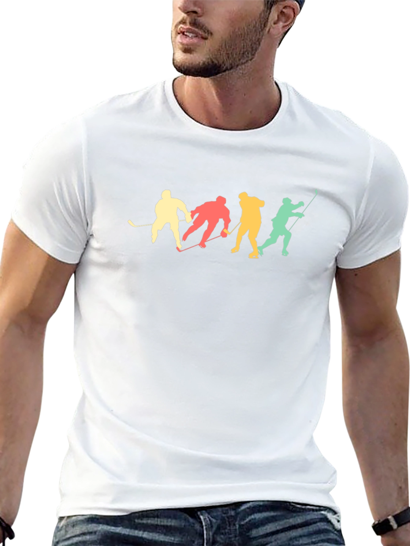 Retro Hockey Player Silhouette T-Shirt