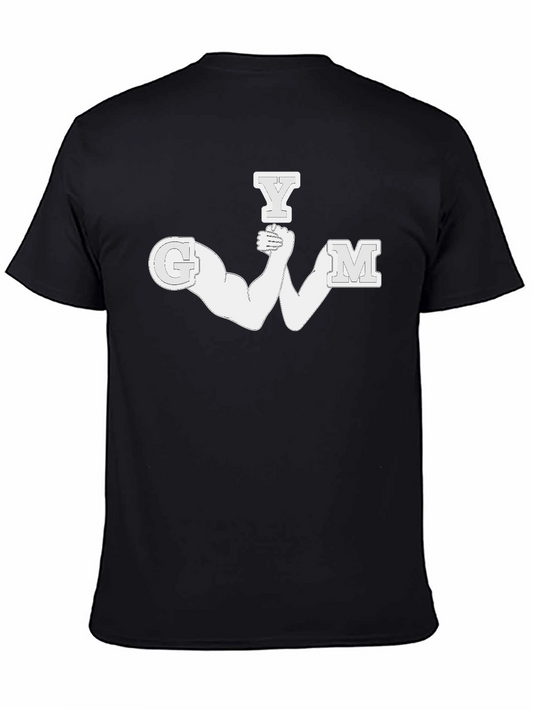GYM Muscle Tee - Mens Black Graphic T-Shirt