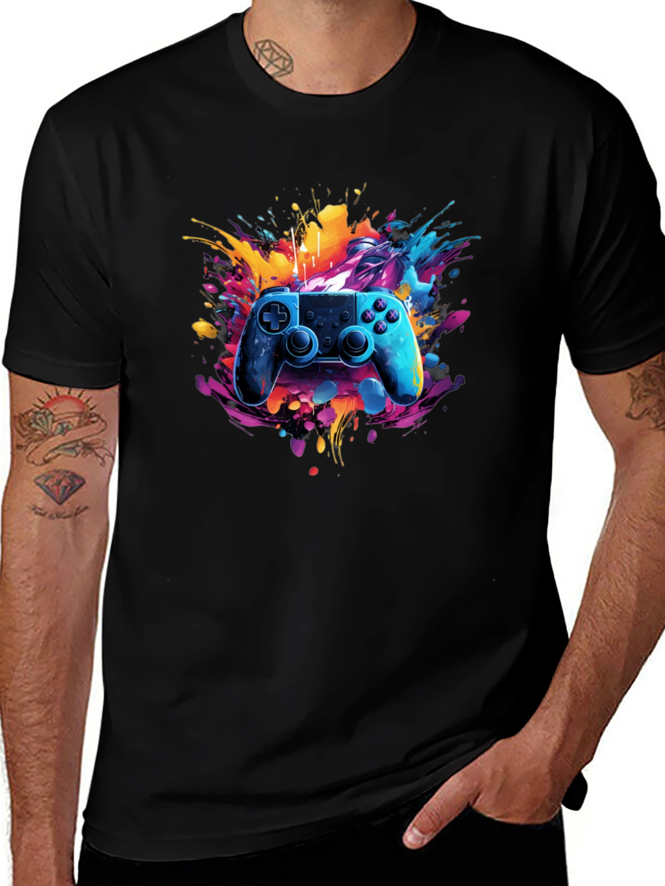 Vibrant Gamer T-Shirt - Joystick Design