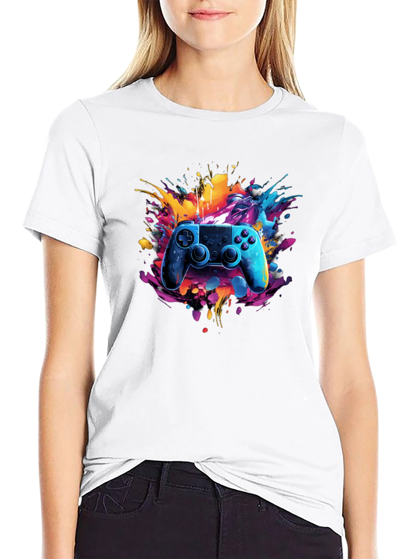 Vibrant Gamer T-Shirt - Joystick Design
