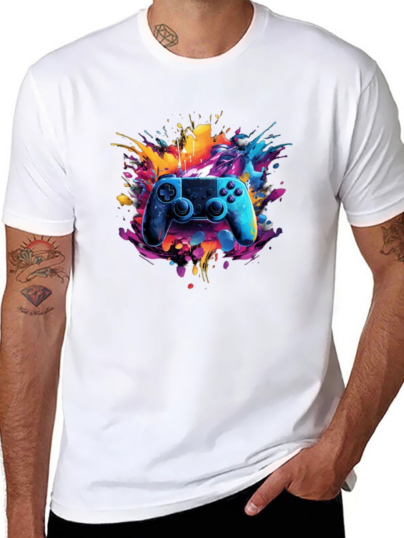 Vibrant Gamer T-Shirt - Joystick Design