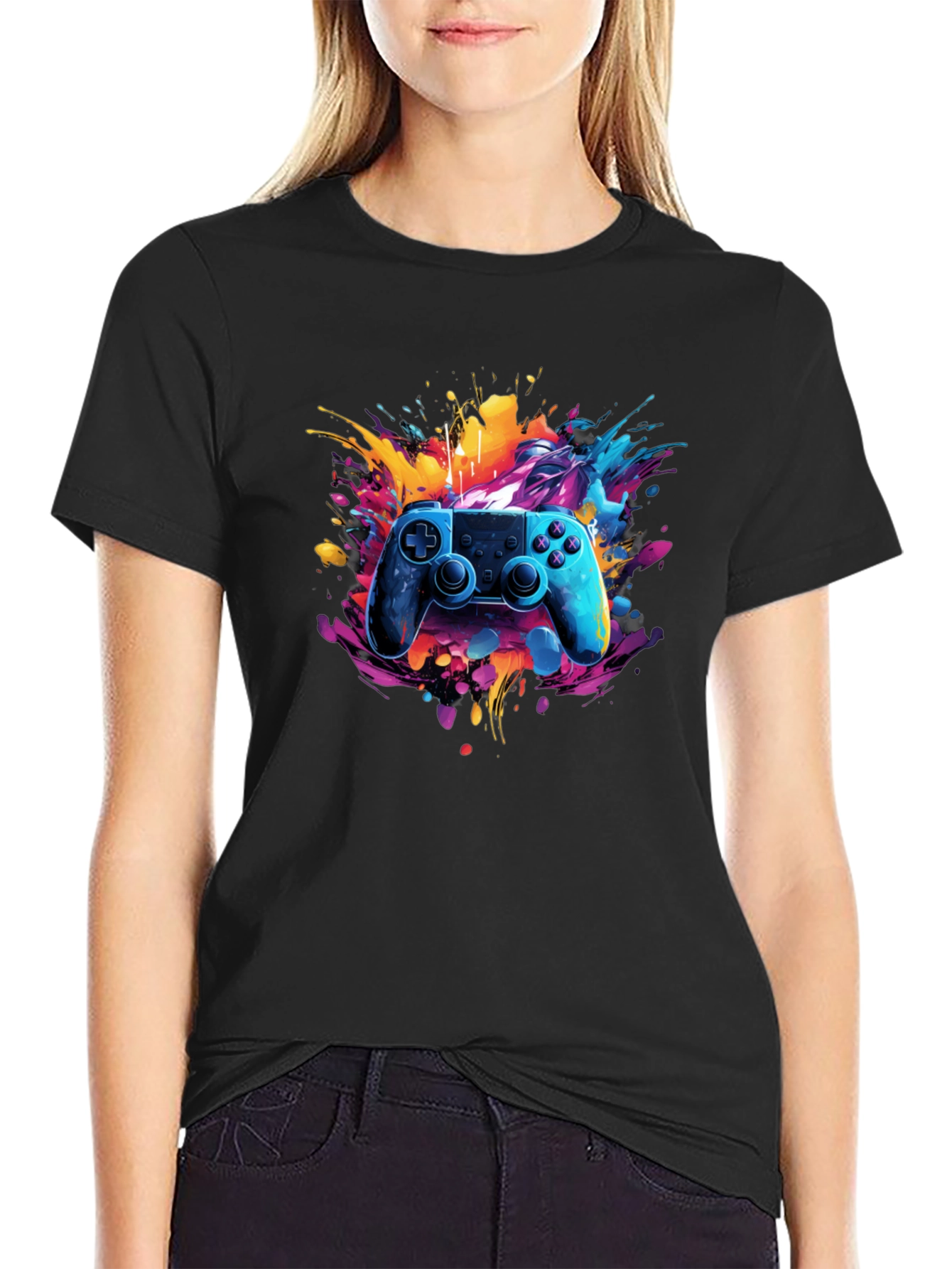 Vibrant Gamer T-Shirt - Joystick Design