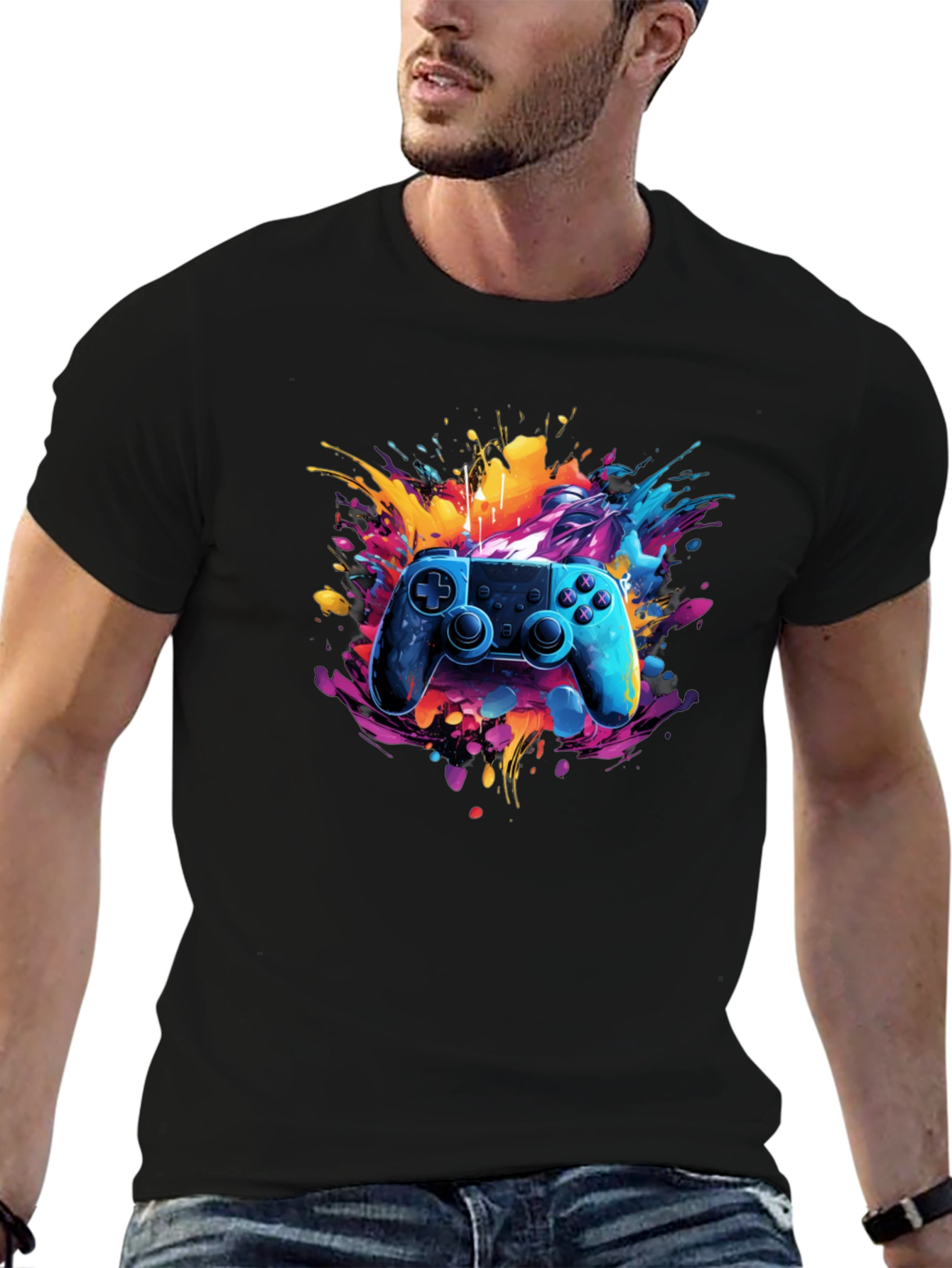 Vibrant Gamer T-Shirt - Joystick Design