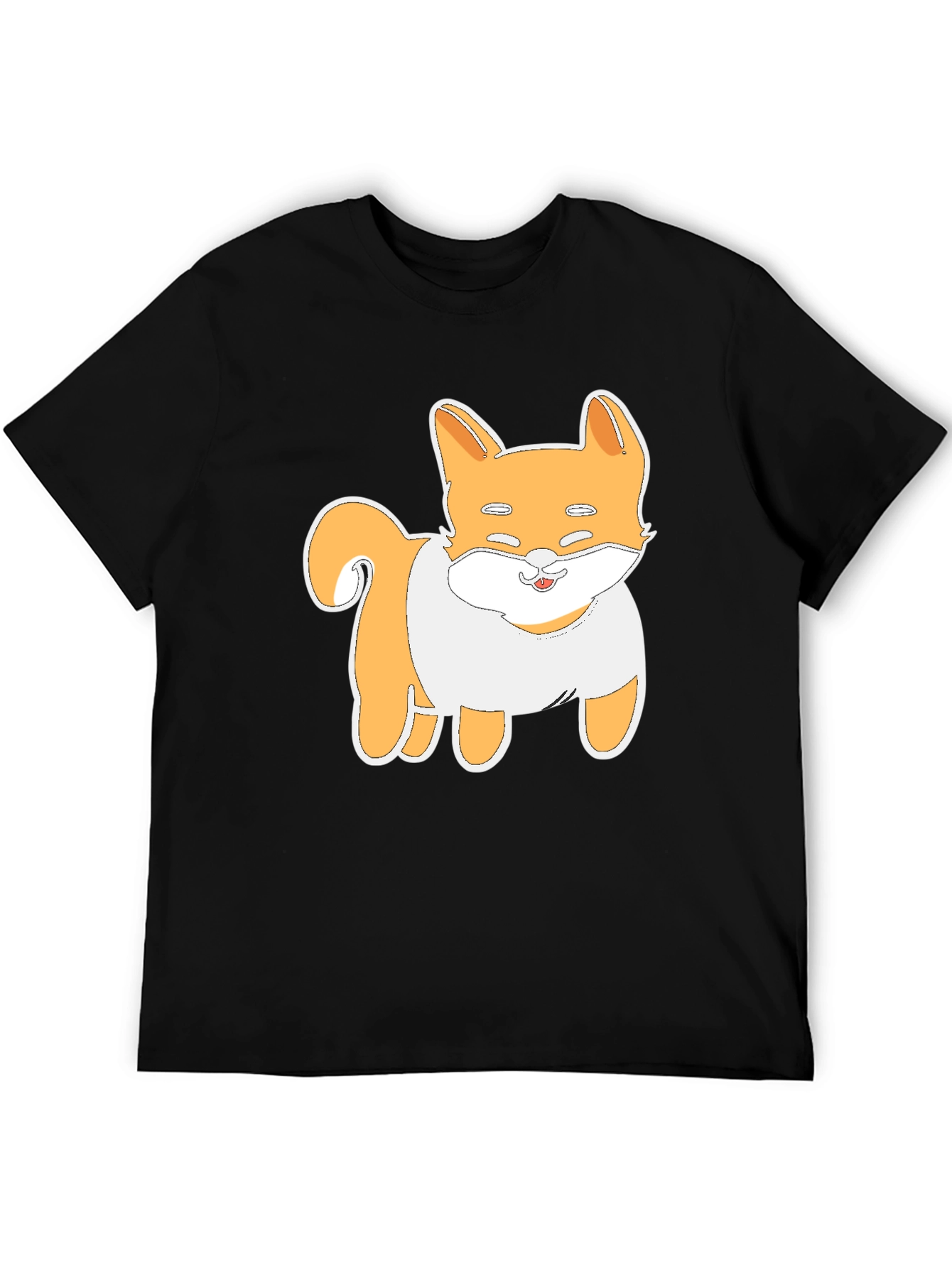 Cute Shiba Inu Dog Graphic Tee - Black T-Shirt