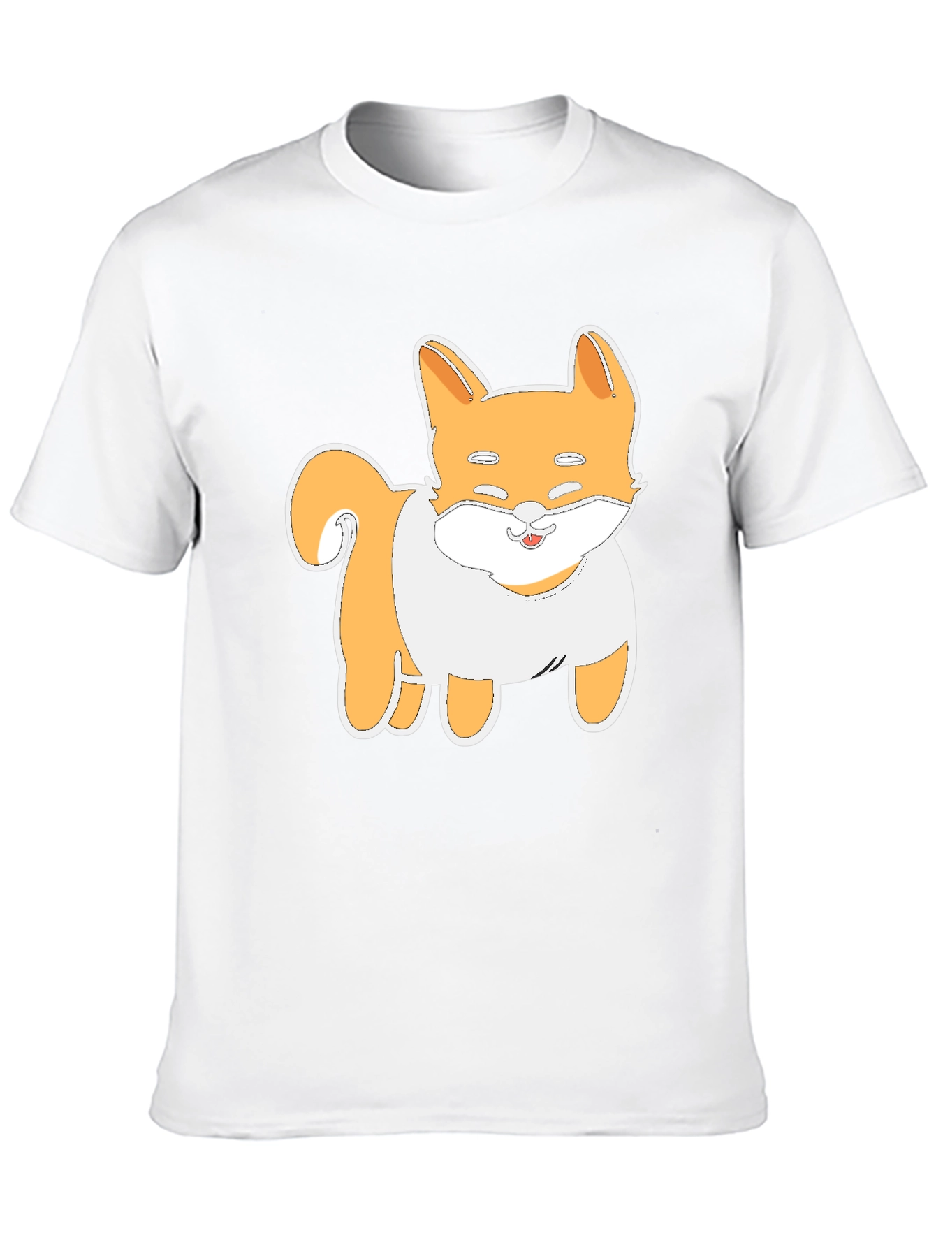 Cute Shiba Inu Dog Graphic Tee - Black T-Shirt