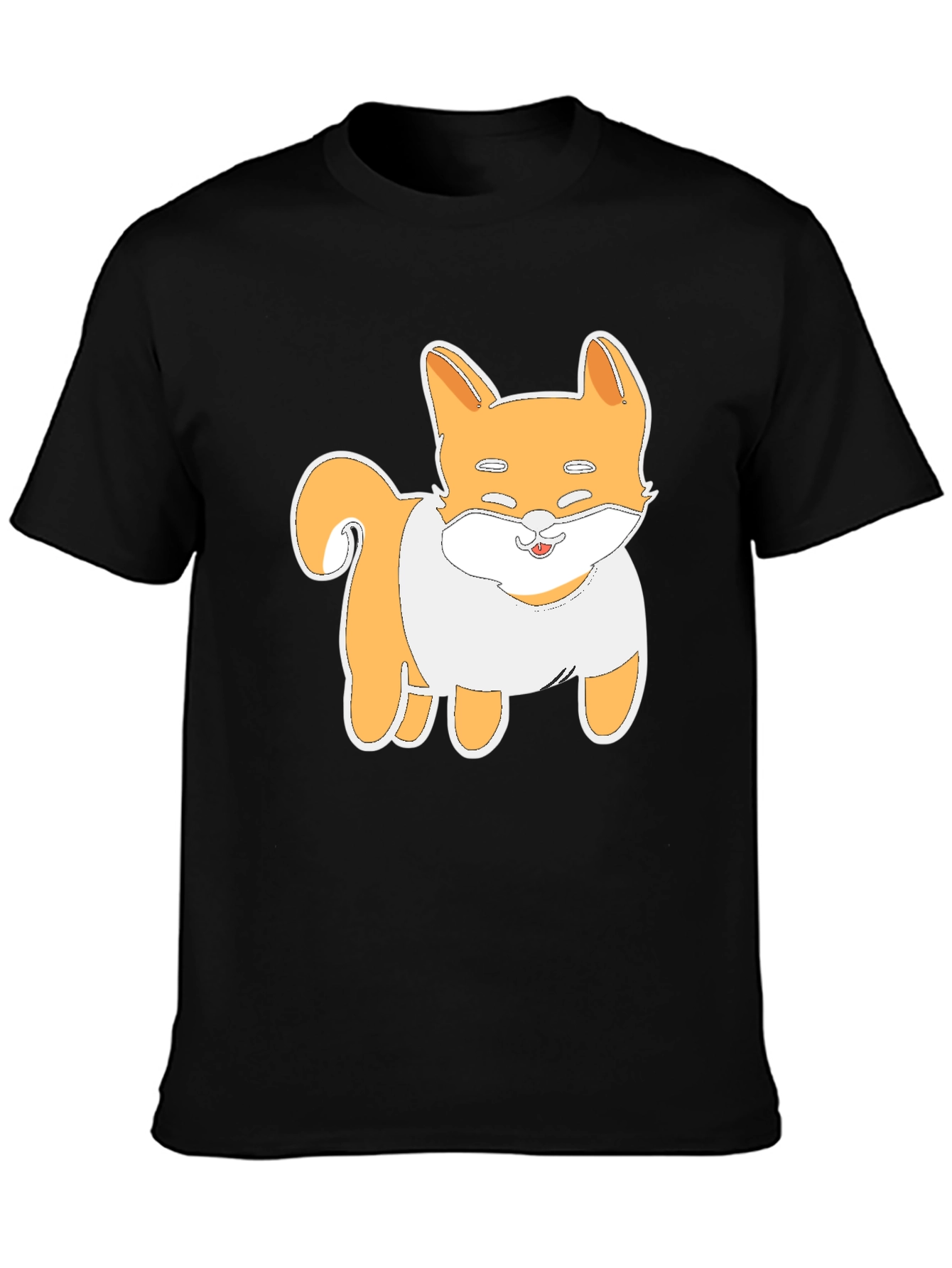 Cute Shiba Inu Dog Graphic Tee - Black T-Shirt