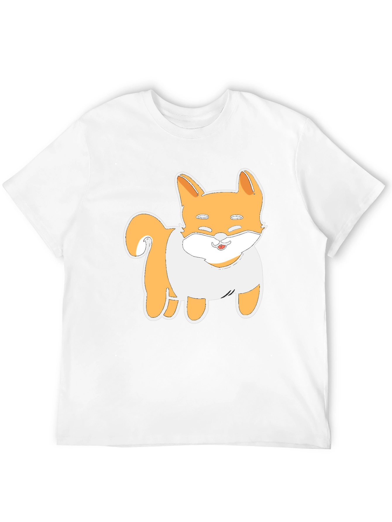 Cute Shiba Inu Dog Graphic Tee - Black T-Shirt