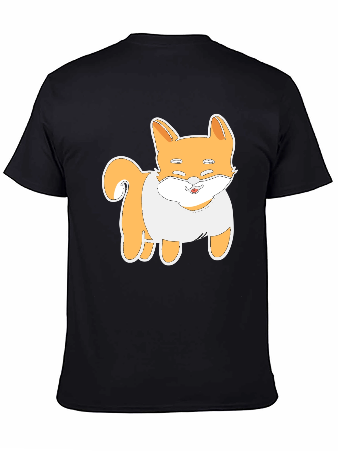 Cute Shiba Inu Dog Graphic Tee - Black T-Shirt