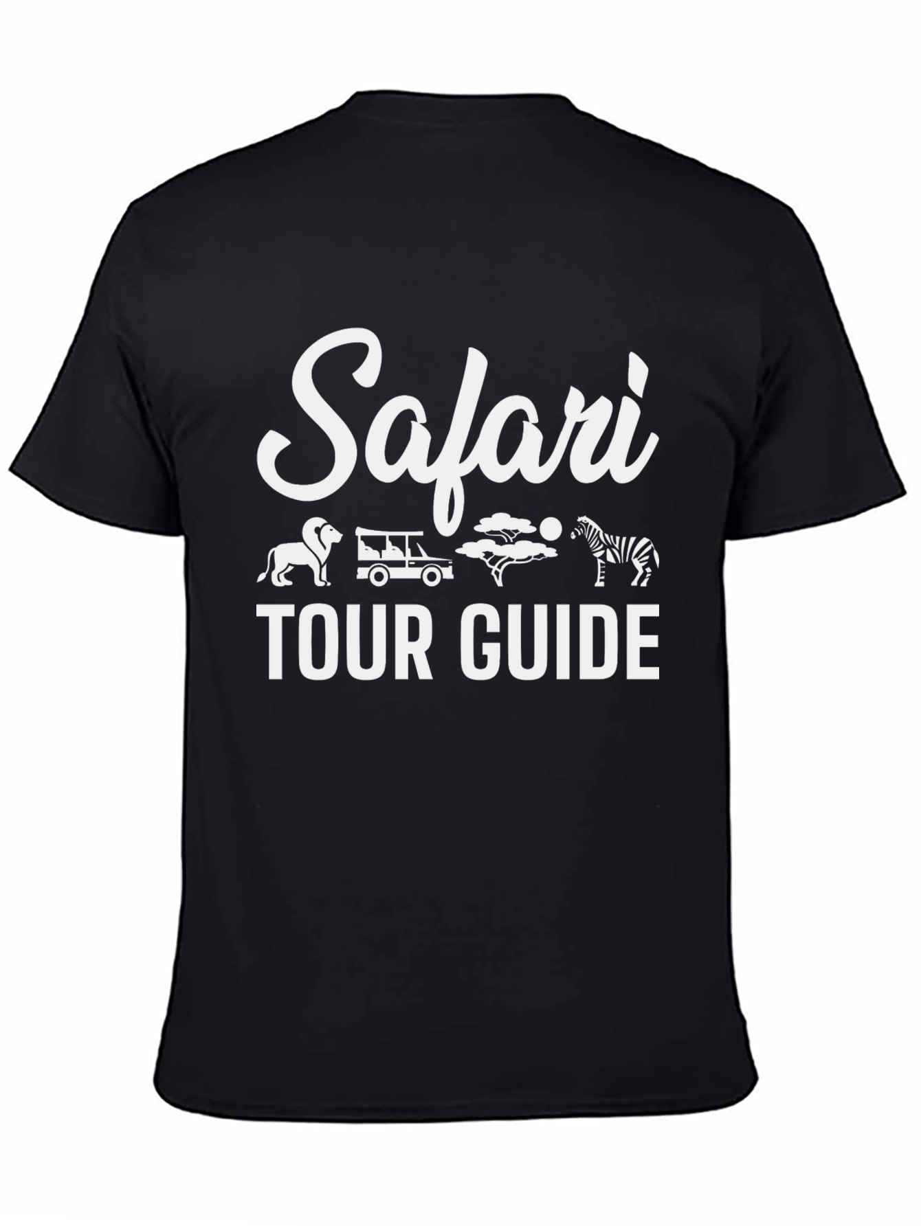 Safari Tour Guide T-Shirt - Black Cotton Graphic Tee