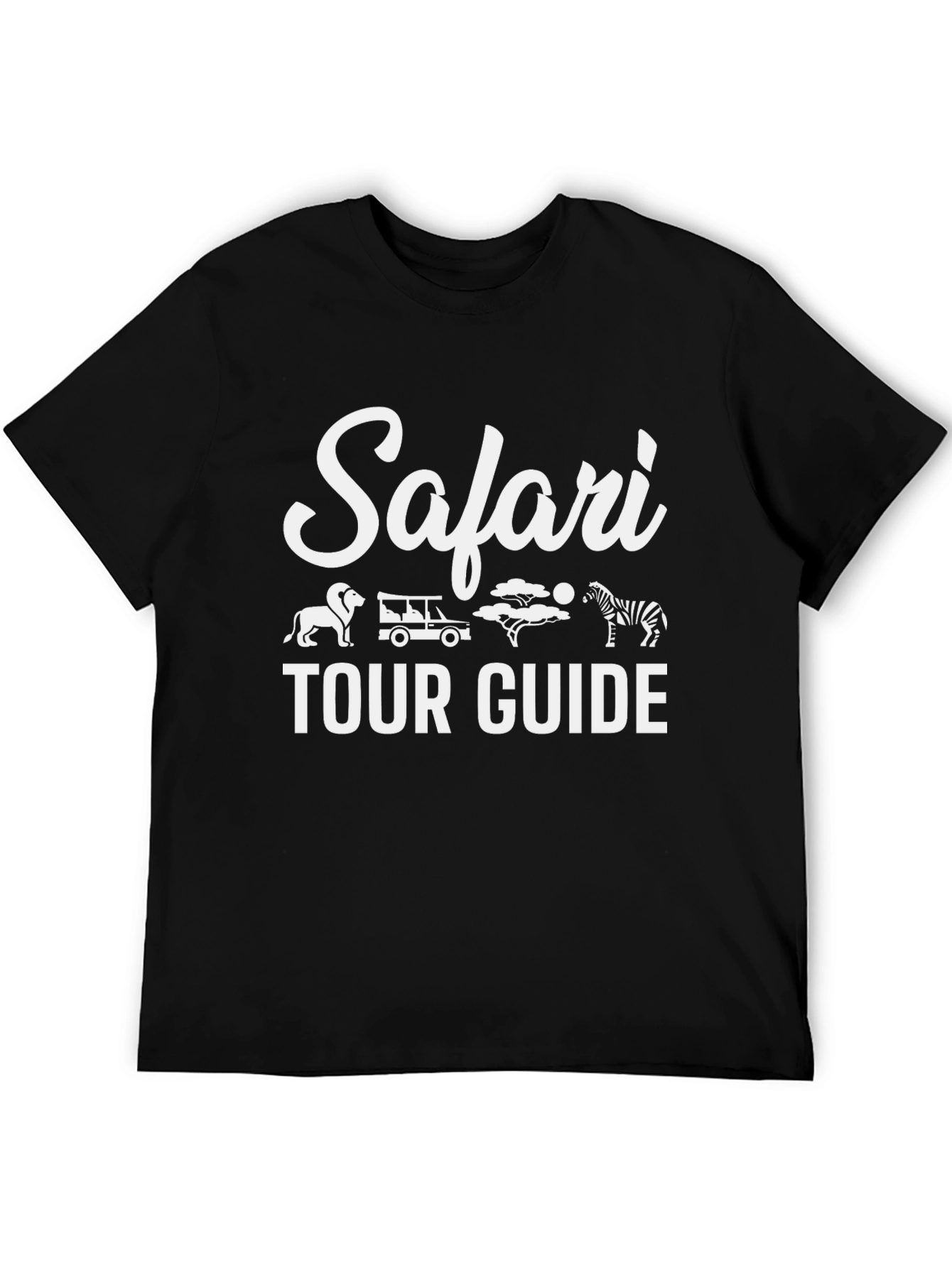 Safari Tour Guide T-Shirt - Black Cotton Graphic Tee
