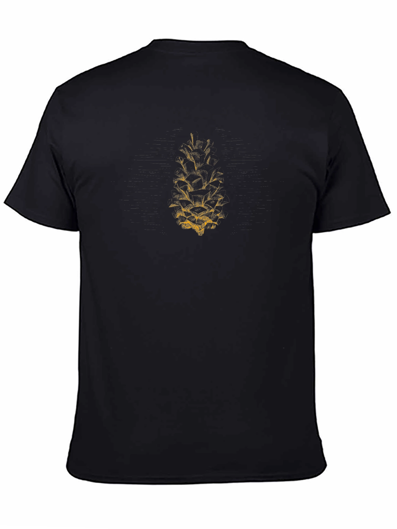 Pinecone Graphic Print Black T-Shirt