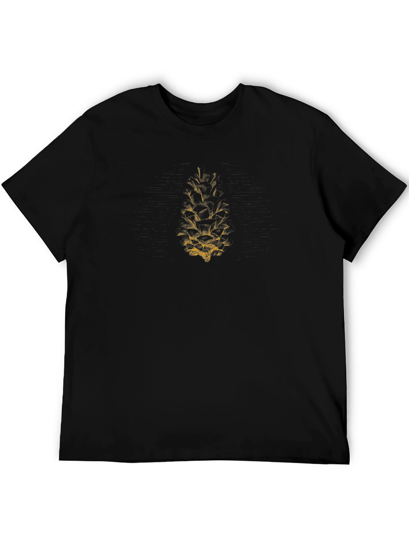 Pinecone Graphic Print Black T-Shirt