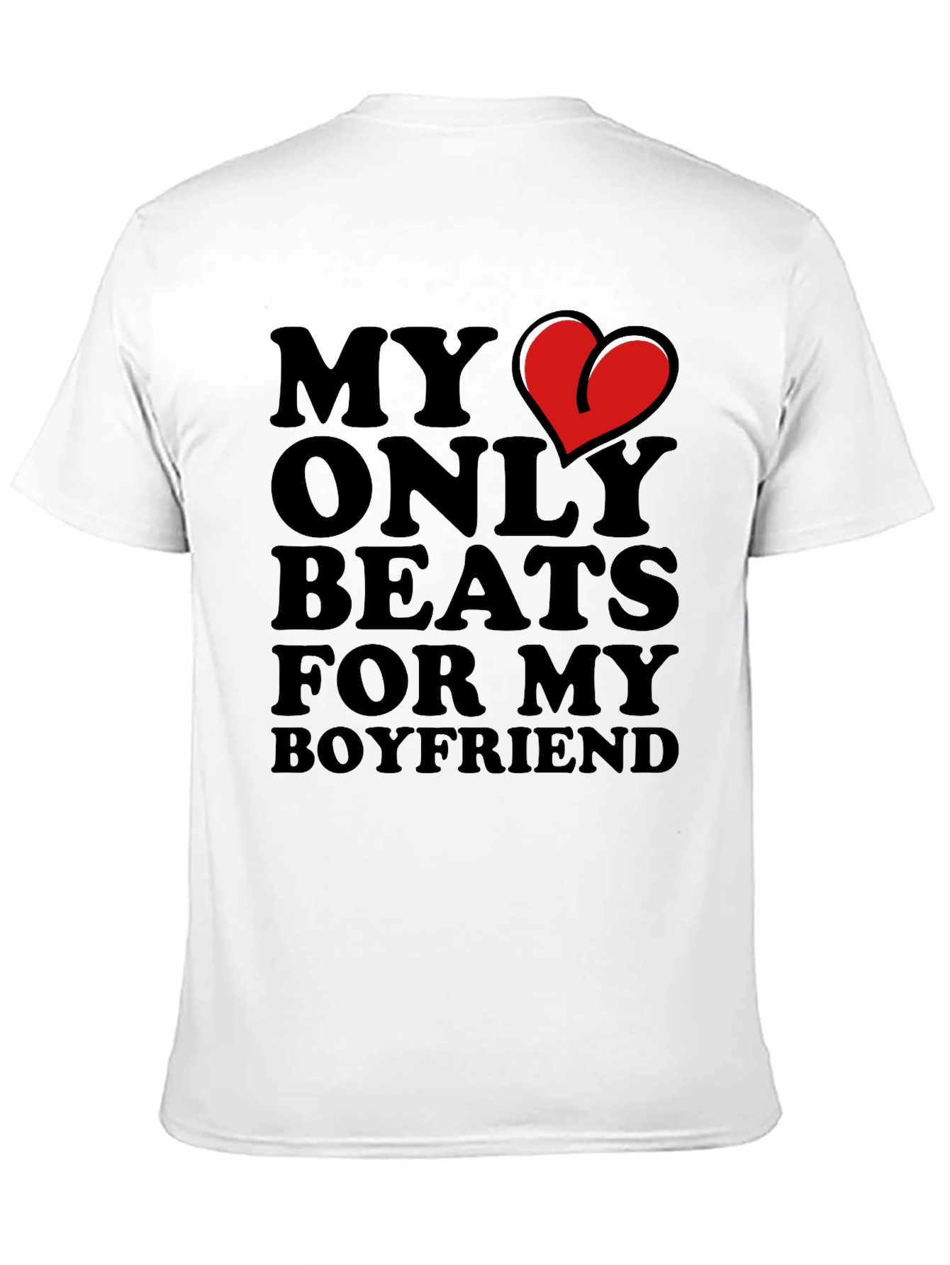 My Heart Beats for My Boyfriend Black T-Shirt
