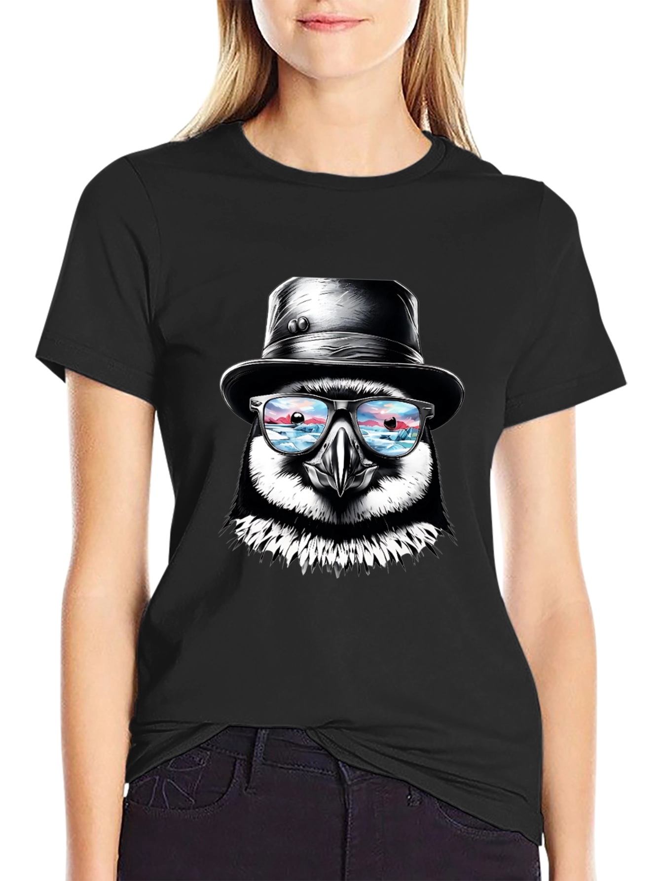 Puffin with Hat and Glasses T-Shirt