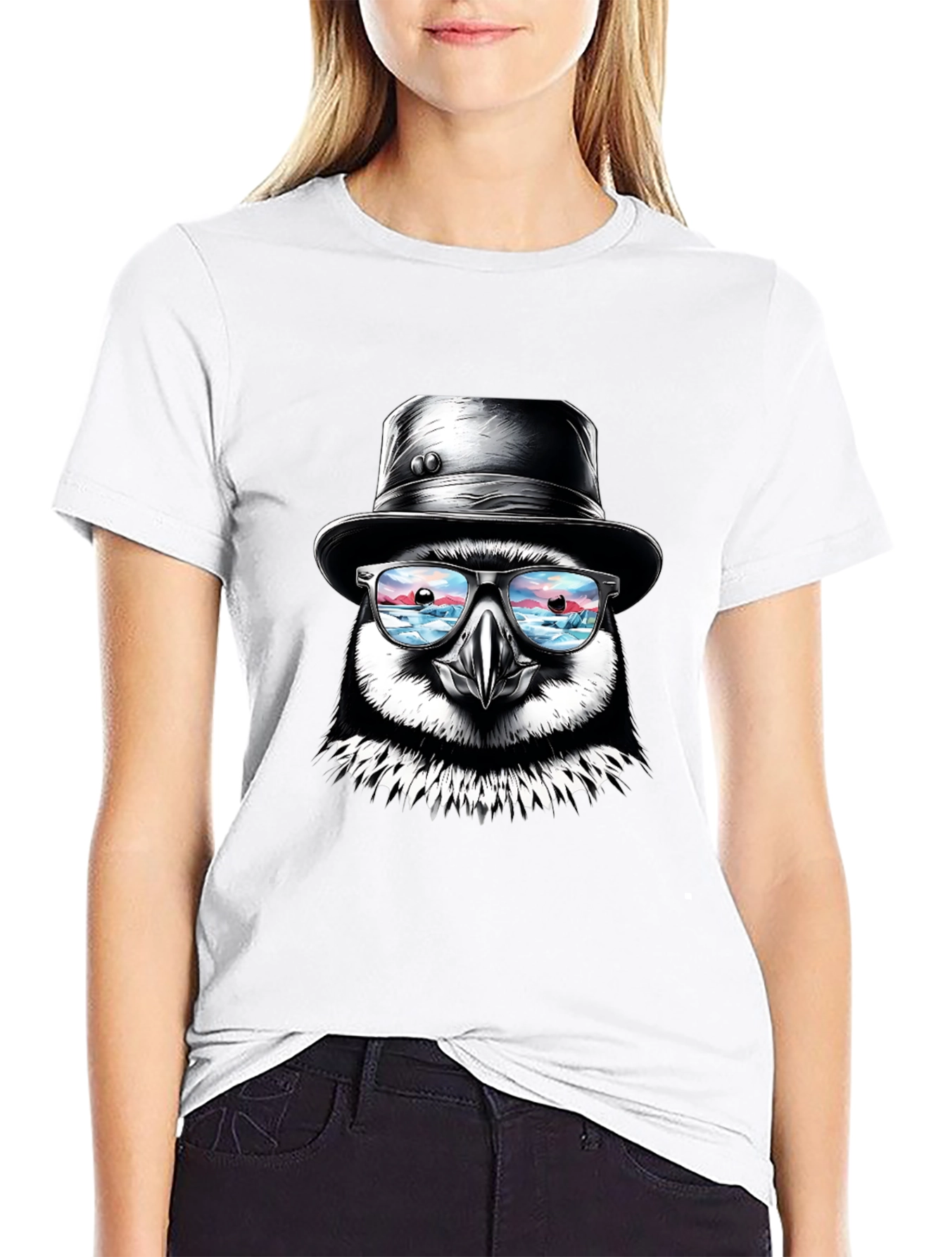 Puffin with Hat and Glasses T-Shirt