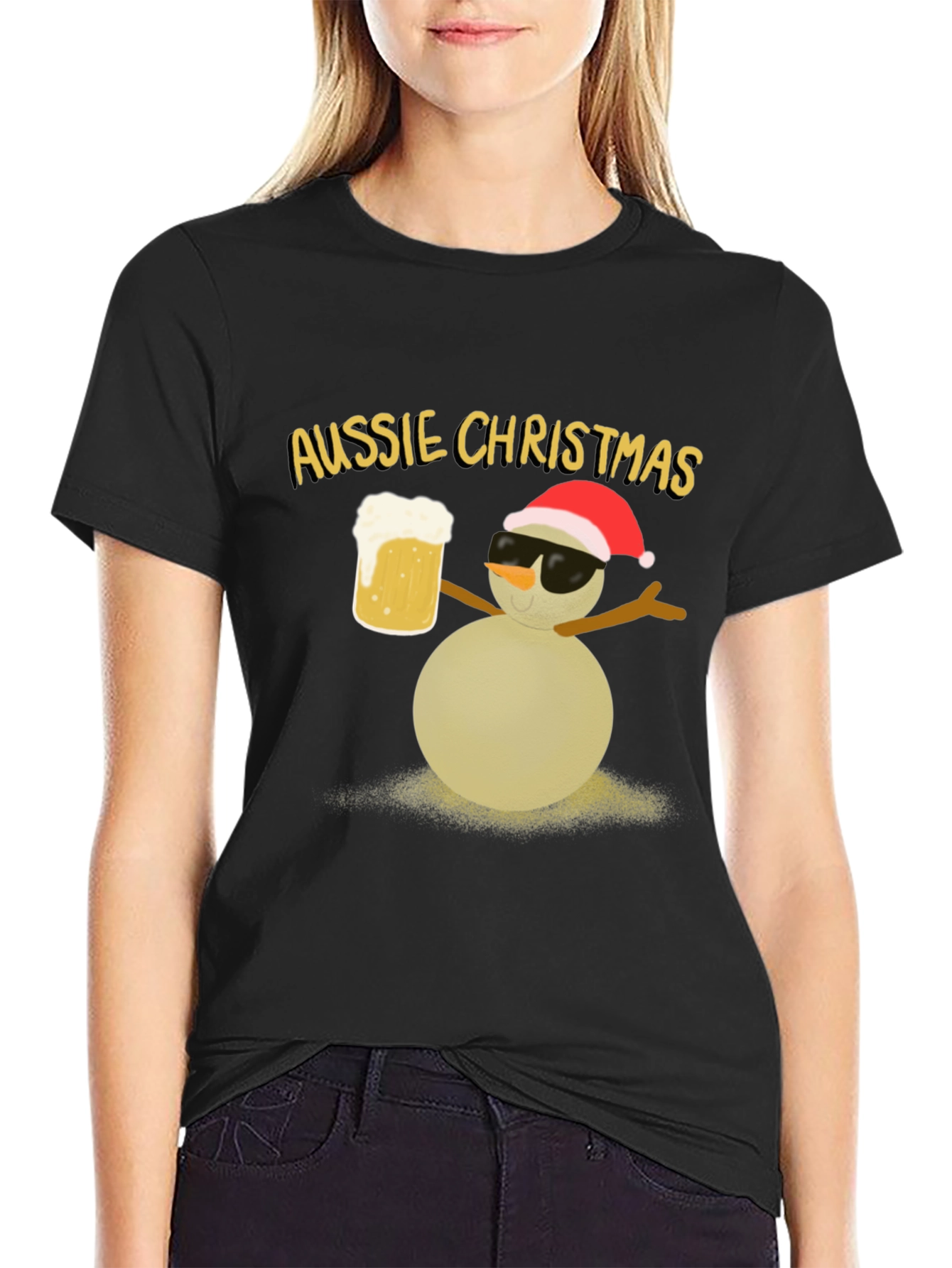 Aussie Christmas Snowman Graphic Tee