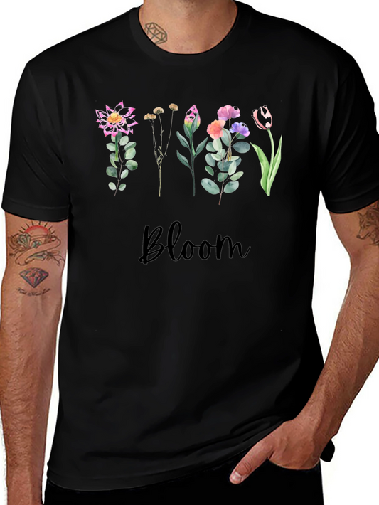 Floral Bloom Black T-Shirt