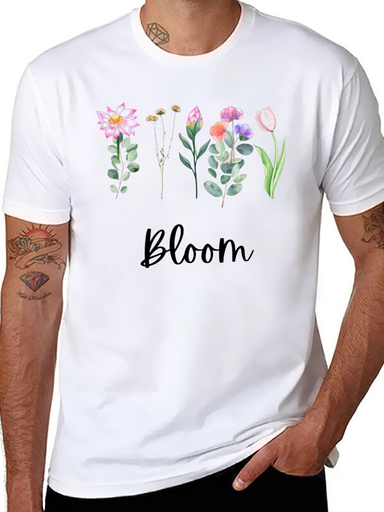 Floral Bloom Black T-Shirt