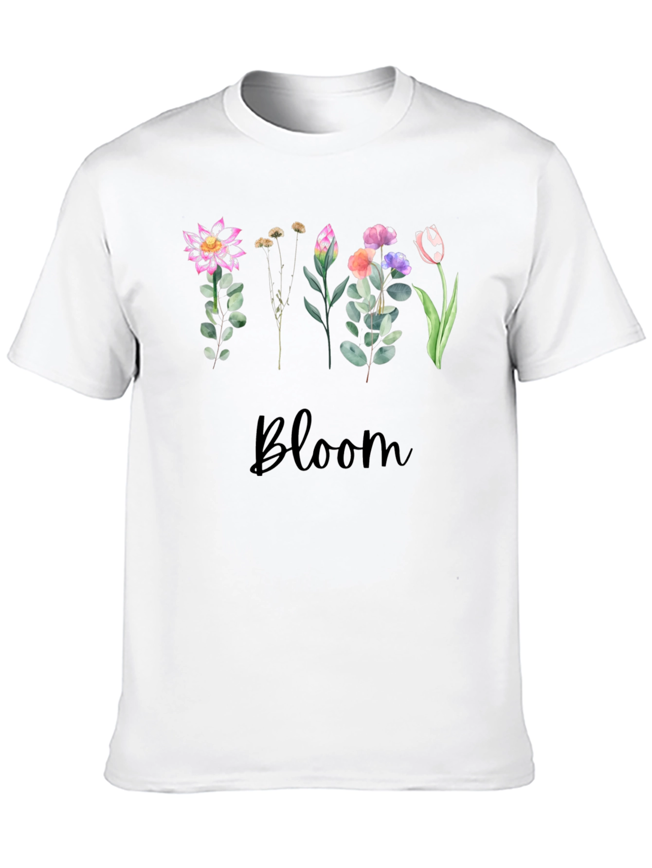 Floral Bloom Black T-Shirt