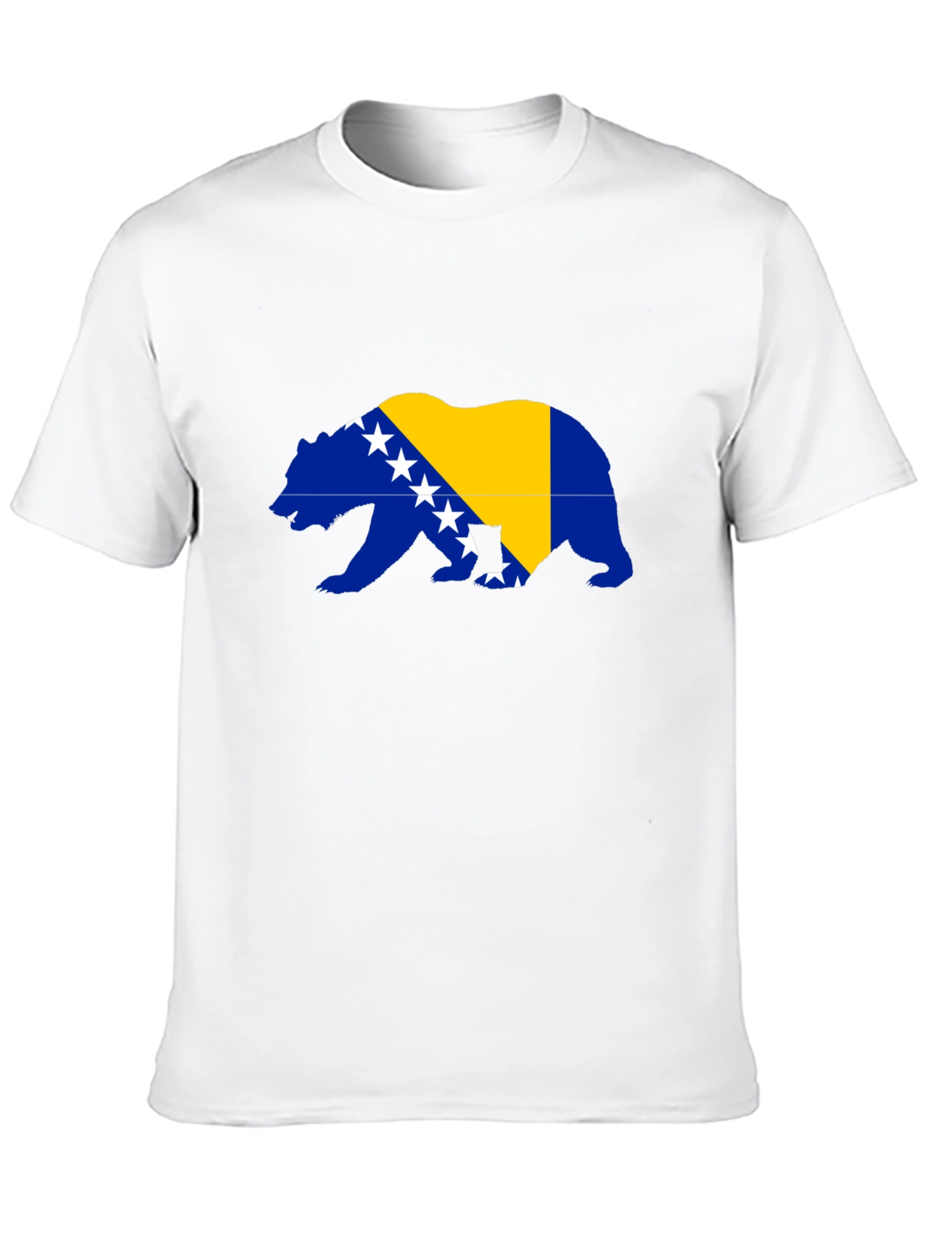Bosnia Bear Flag Graphic Tee - Mens Black T-Shirt