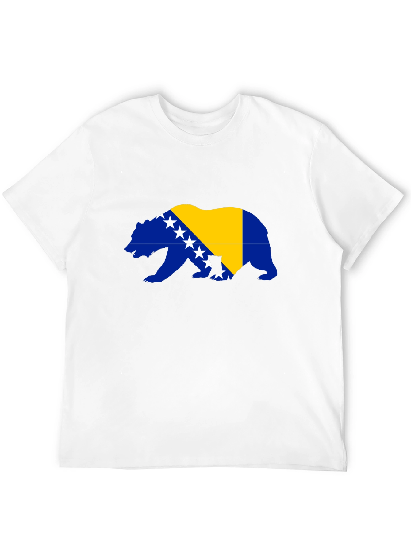 Bosnia Bear Flag Graphic Tee - Mens Black T-Shirt