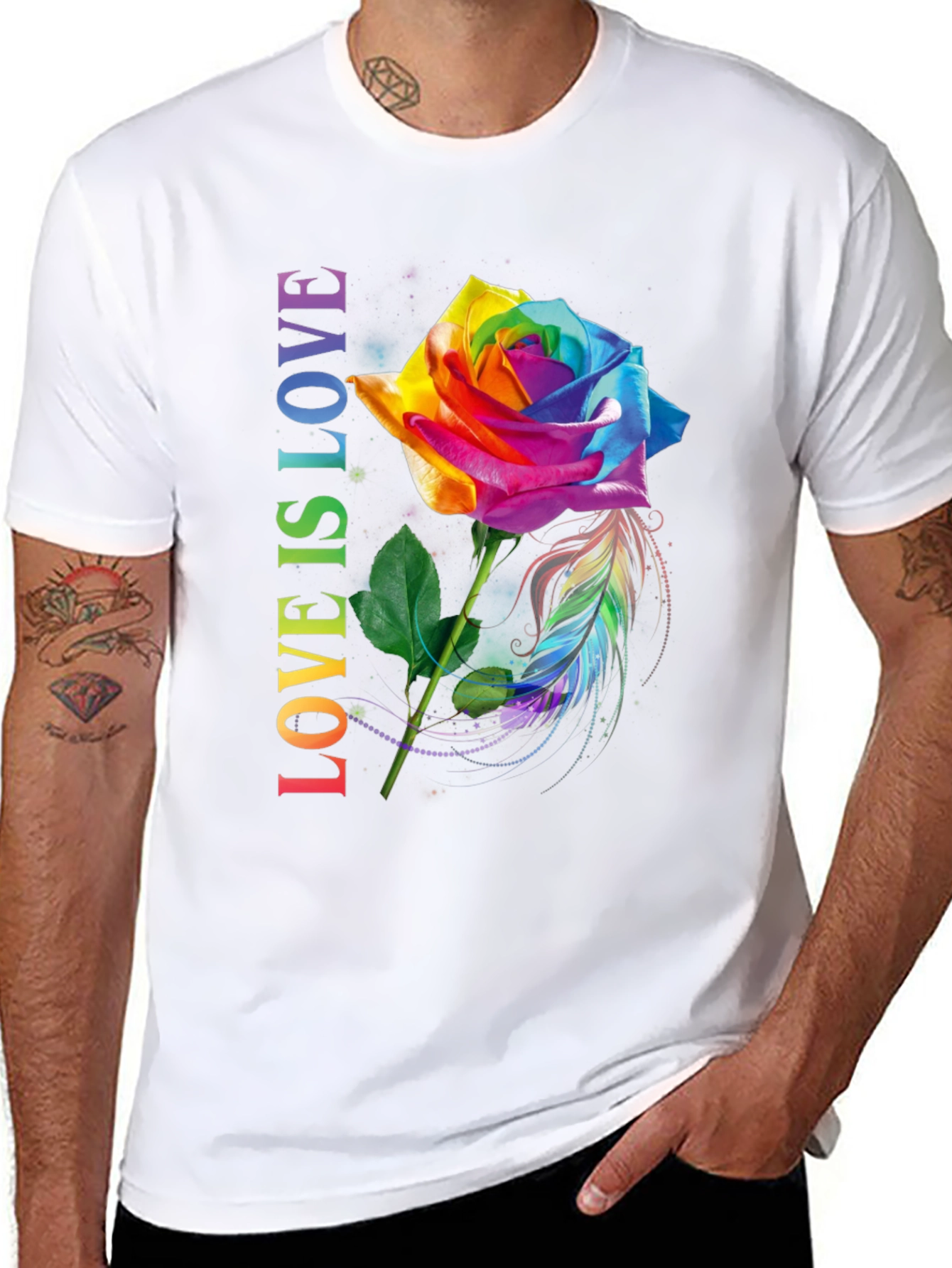 Love is Love Rainbow Rose T-Shirt