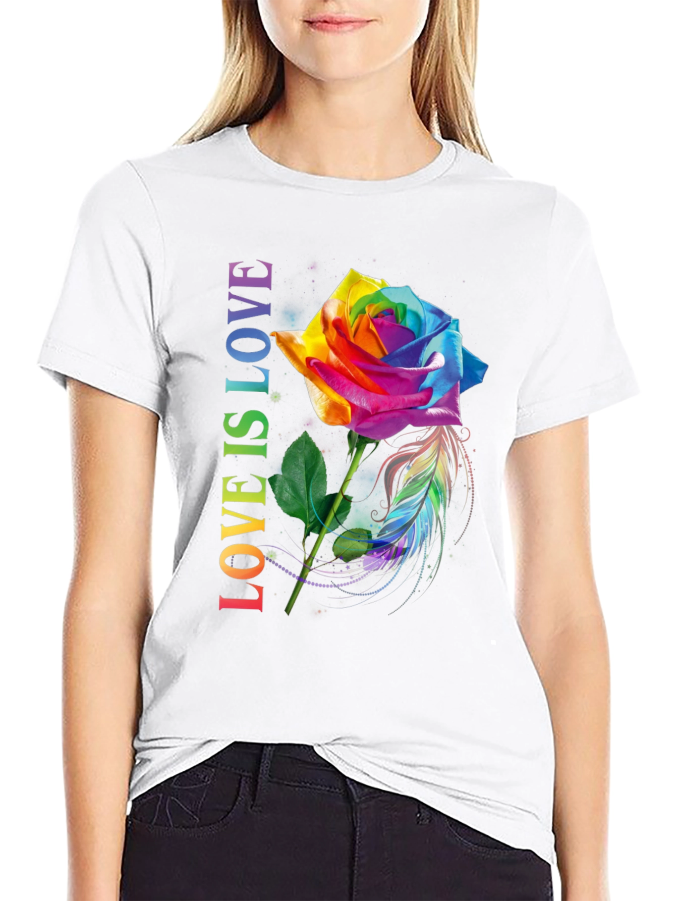 Love is Love Rainbow Rose T-Shirt