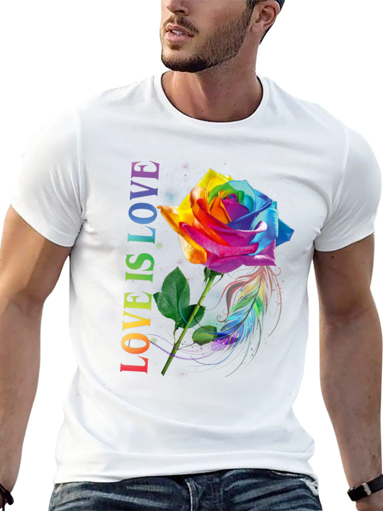 Love is Love Rainbow Rose T-Shirt